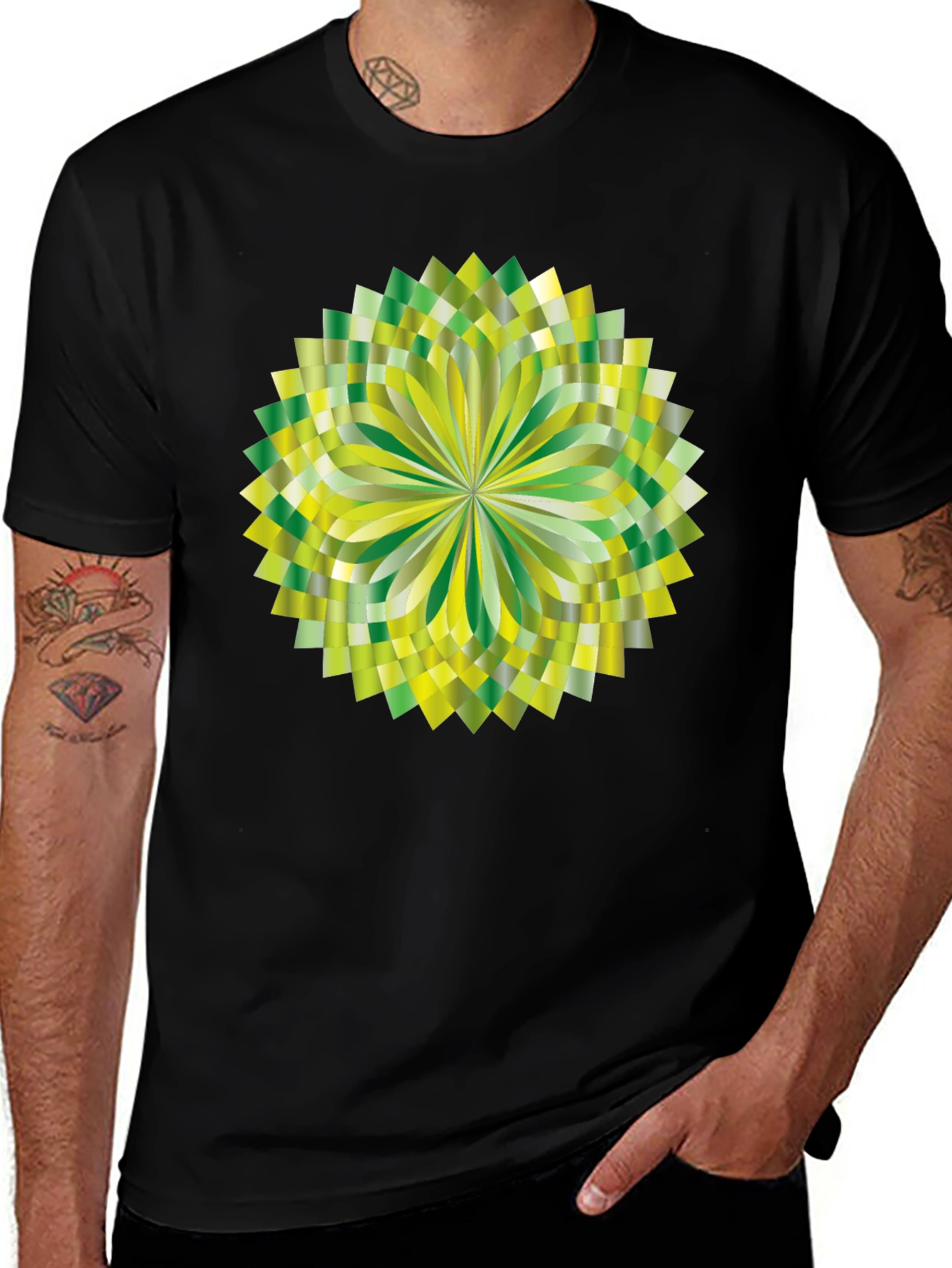 Variant 15 of Geometric Green Burst Graphic Tee