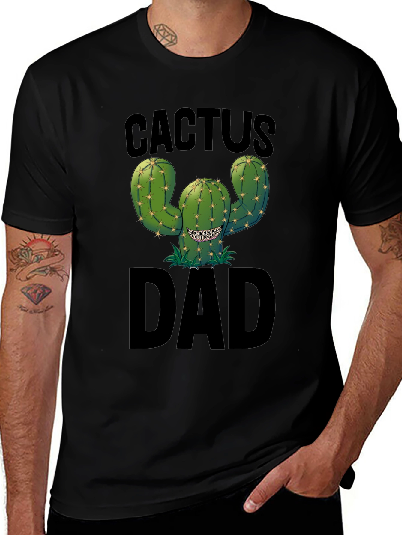 Variant 5 of Cactus Dad Black Graphic Tee