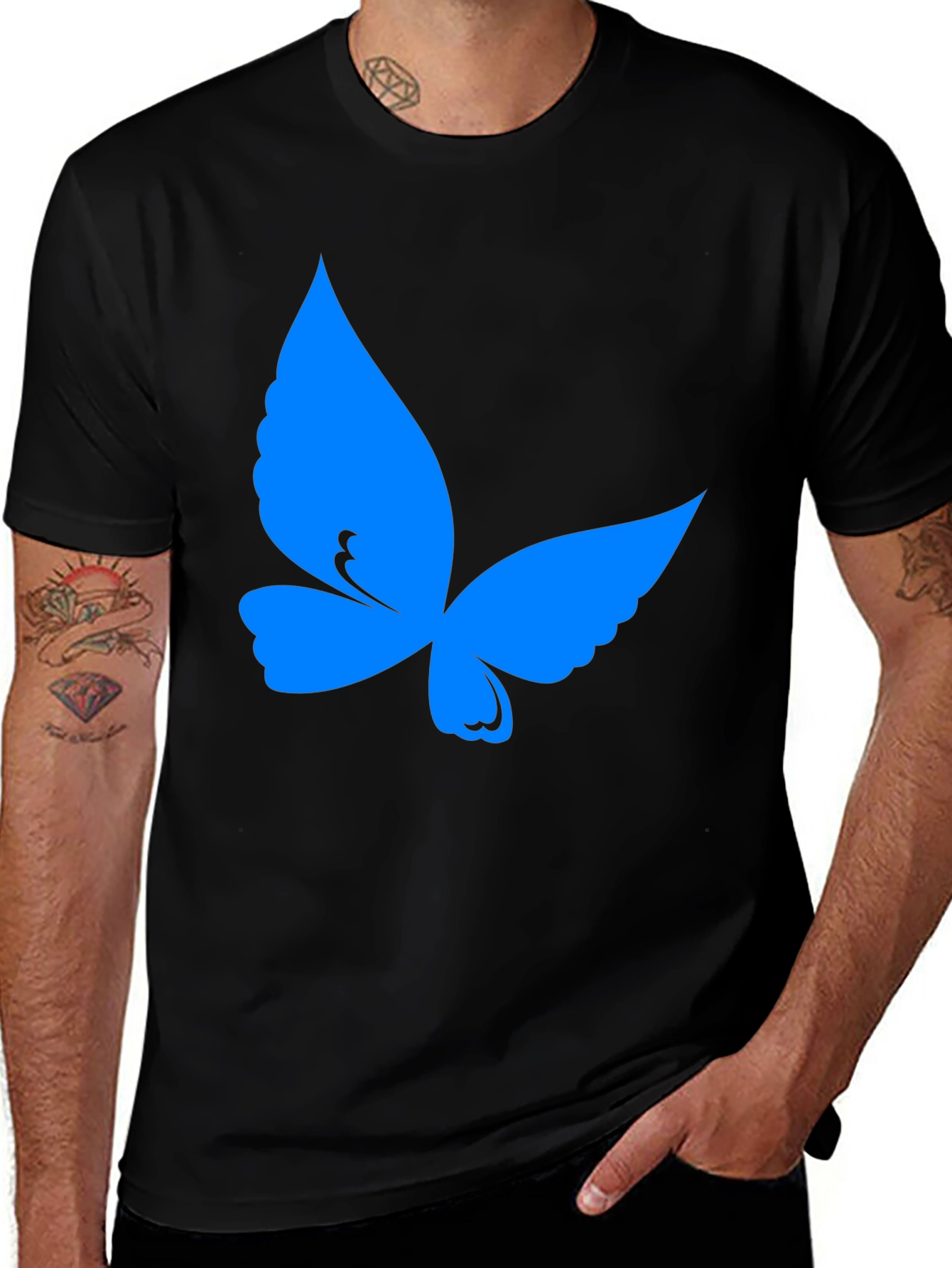 Variant 15 of Butterfly Graphic Tee - Soft Black Cotton