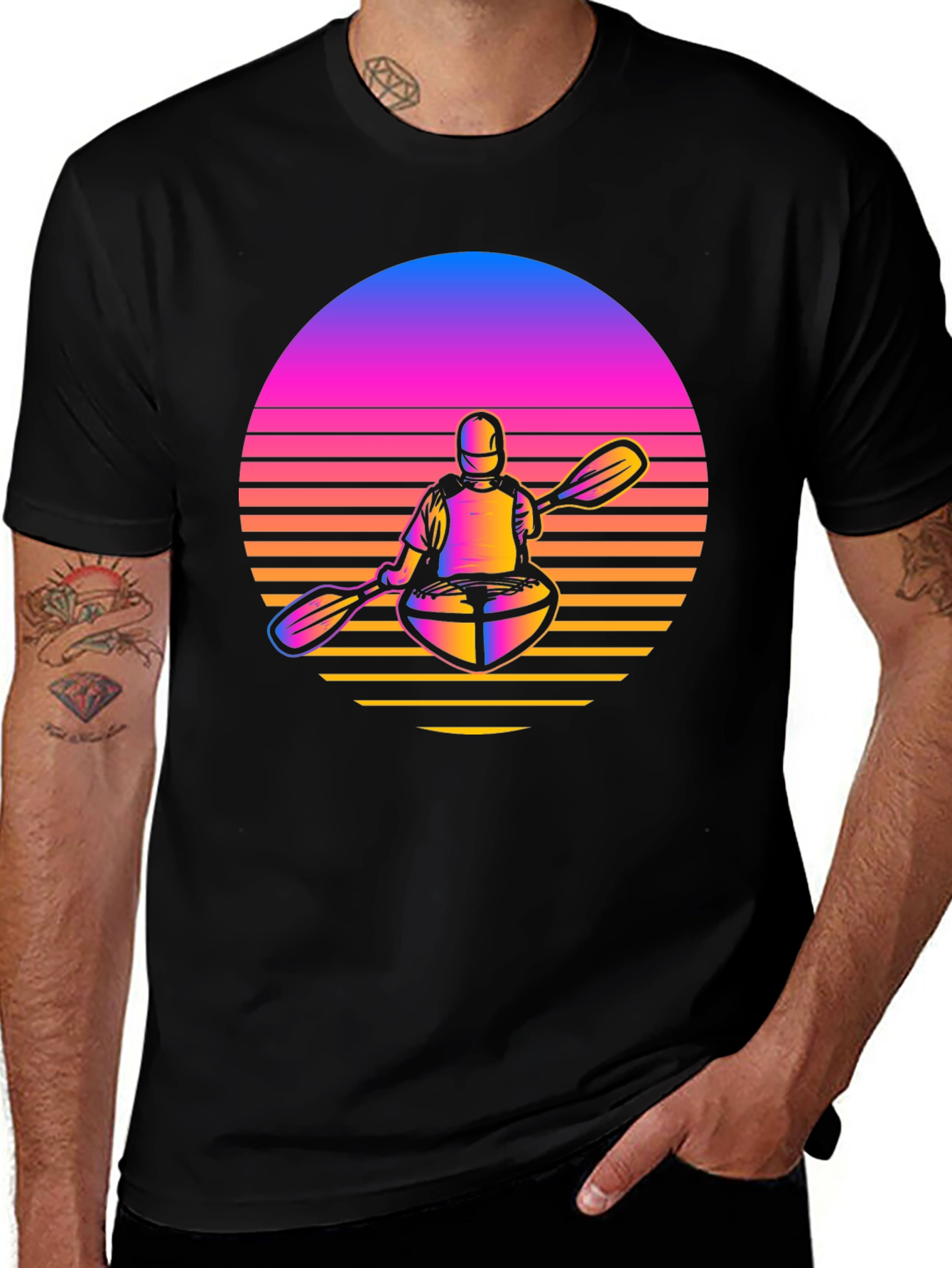 Retro Kayak Sunset T-Shirt