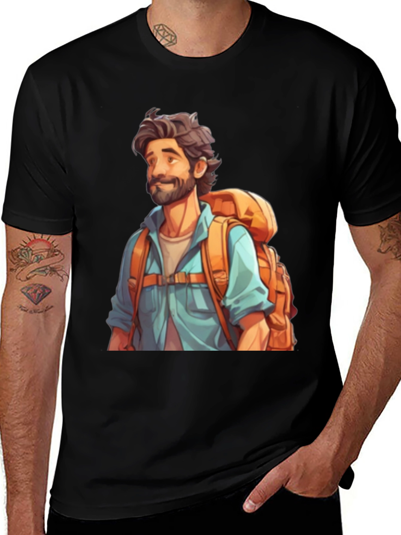 Variant 18 of Cartoon Hiker Graphic Tee - Adventure Ready