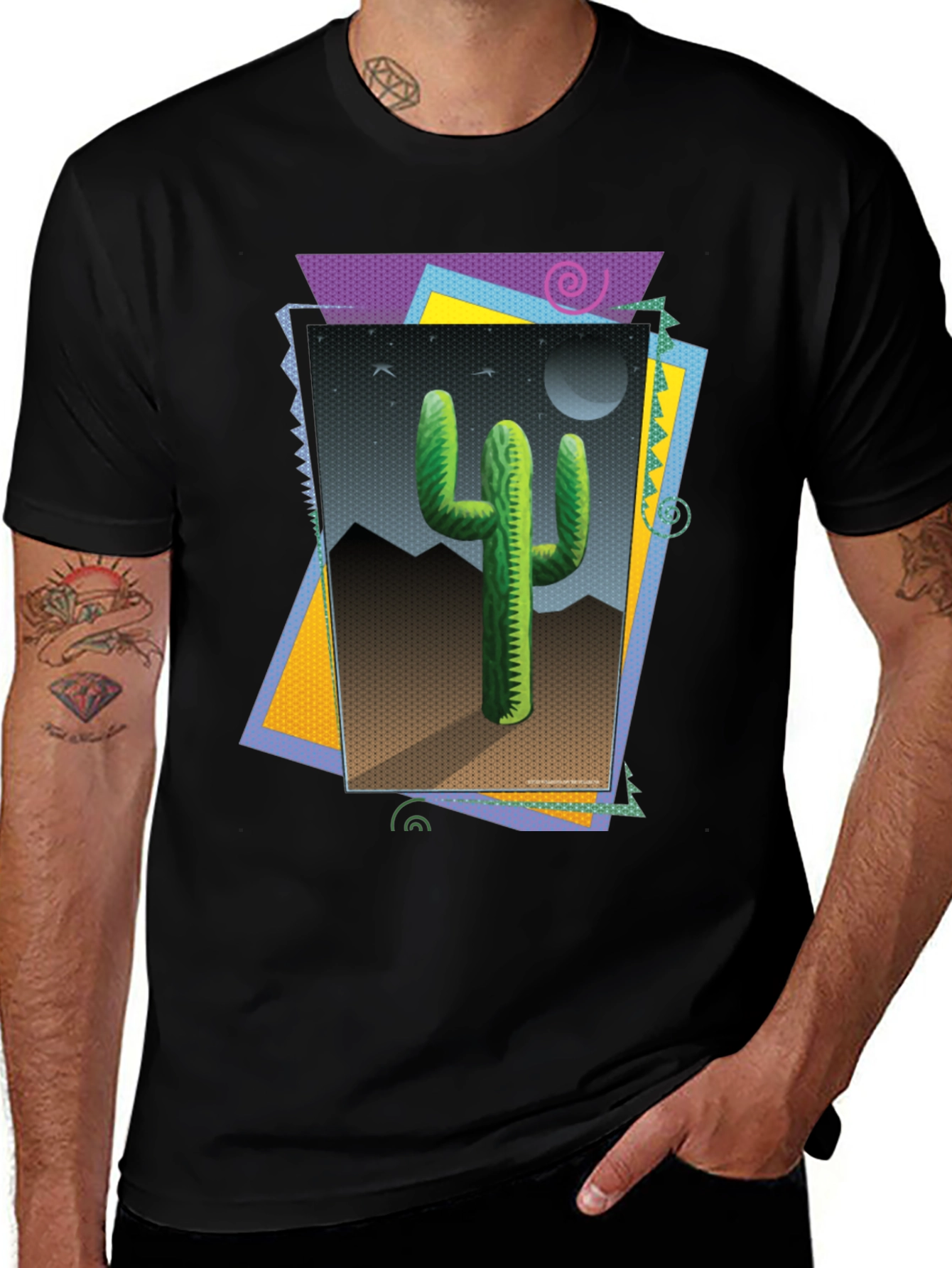 Variant 3 of Cactus Desert Scene Graphic Tee - Men's