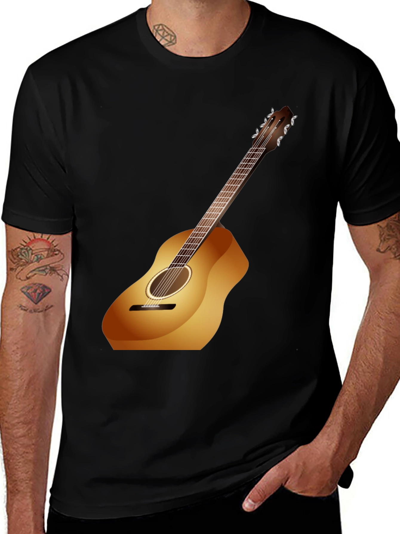 Variant 14 of Guitar Graphic Black Tee