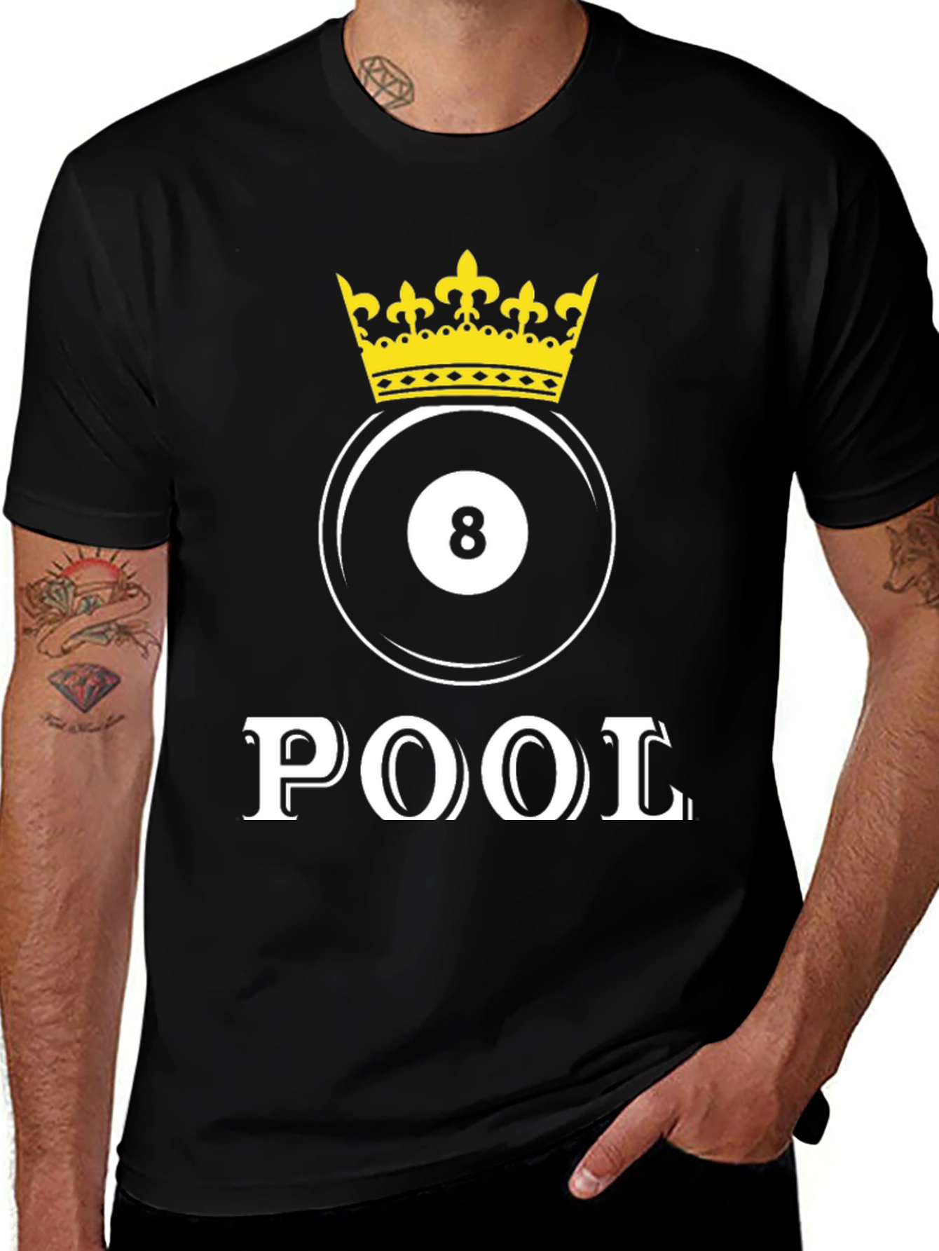 Variant 8 of Pool King T-Shirt - 8 Ball Crown Graphic Tee