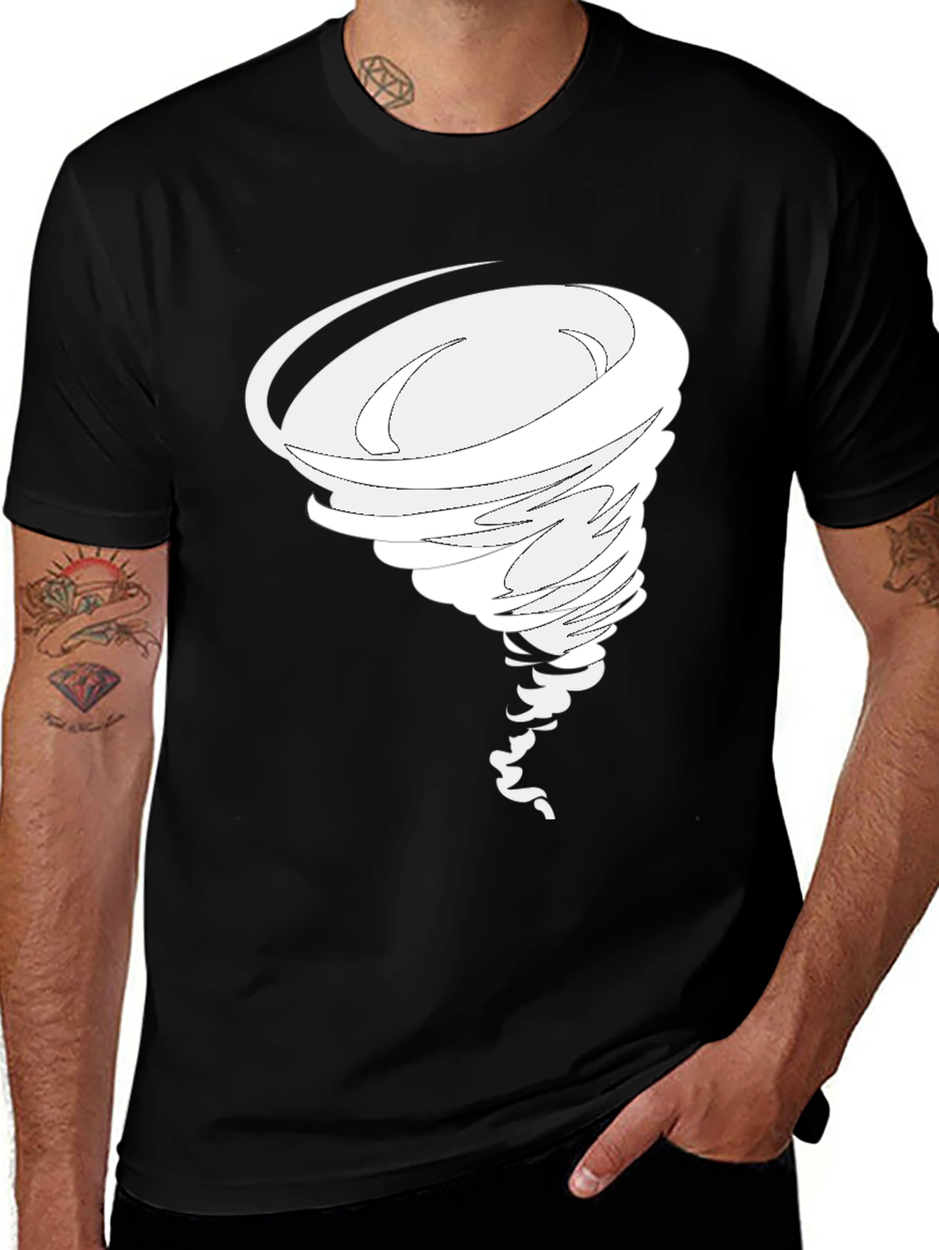 Variant 14 of Tornado Graphic Print Black T-Shirt