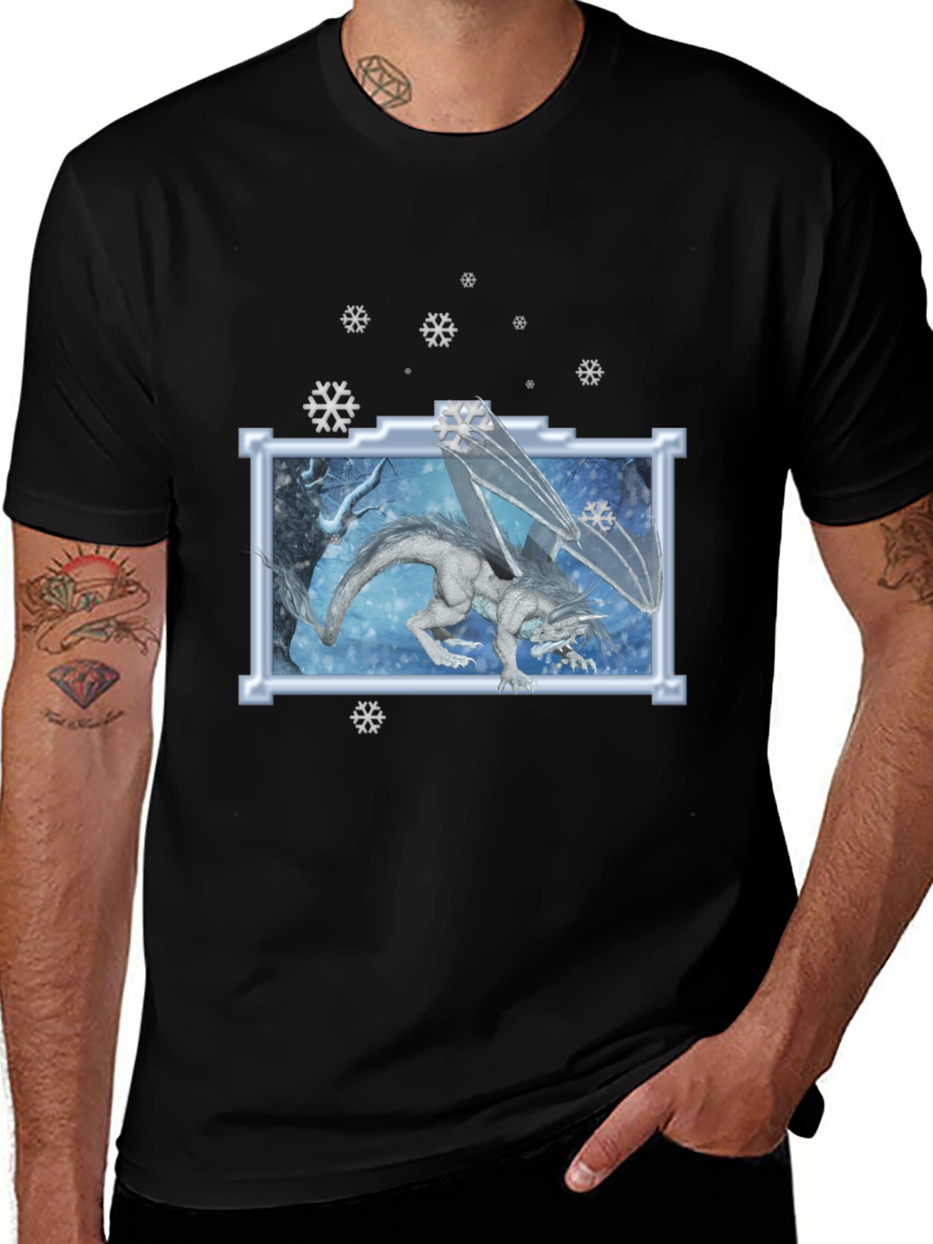 Variant 6 of Winter Dragon T-Shirt - Fantasy Graphic Tee