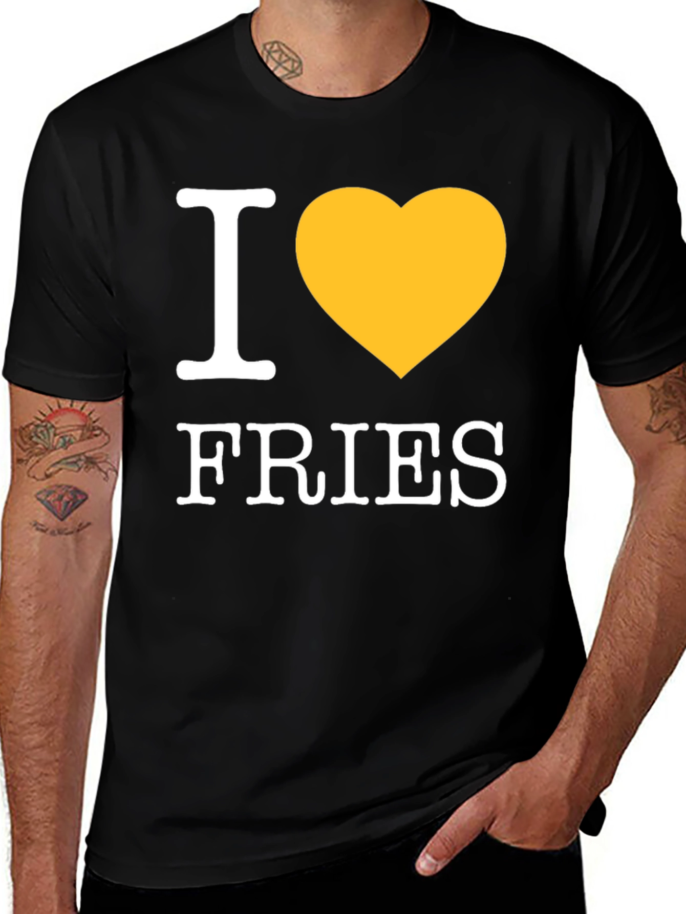 Variant 3 of I Heart Fries Graphic Tee - Black Unisex T-Shirt