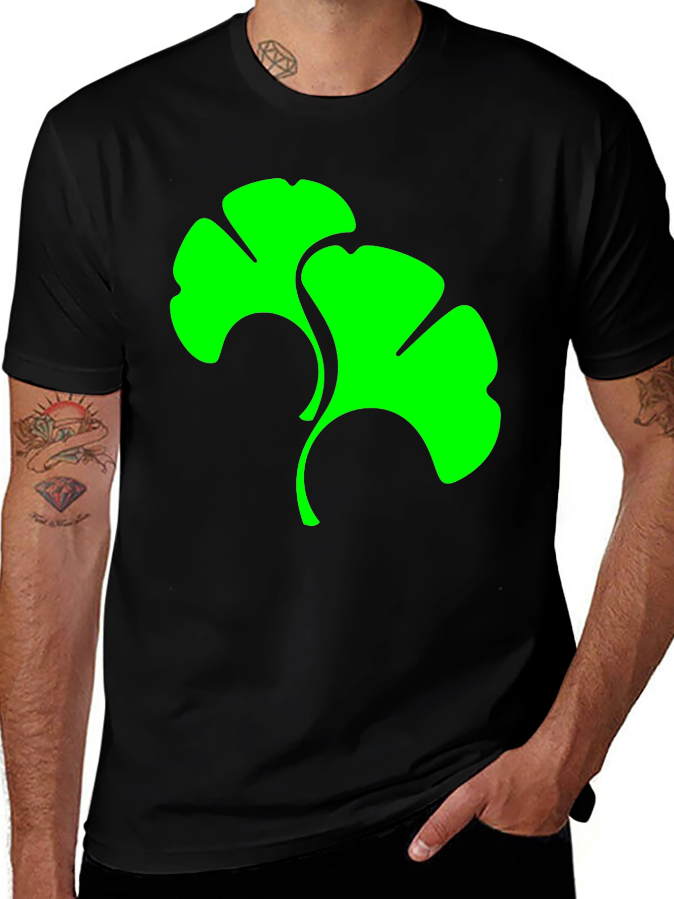 Variant 15 of Ginkgo Leaf Graphic Tee - Modern Style