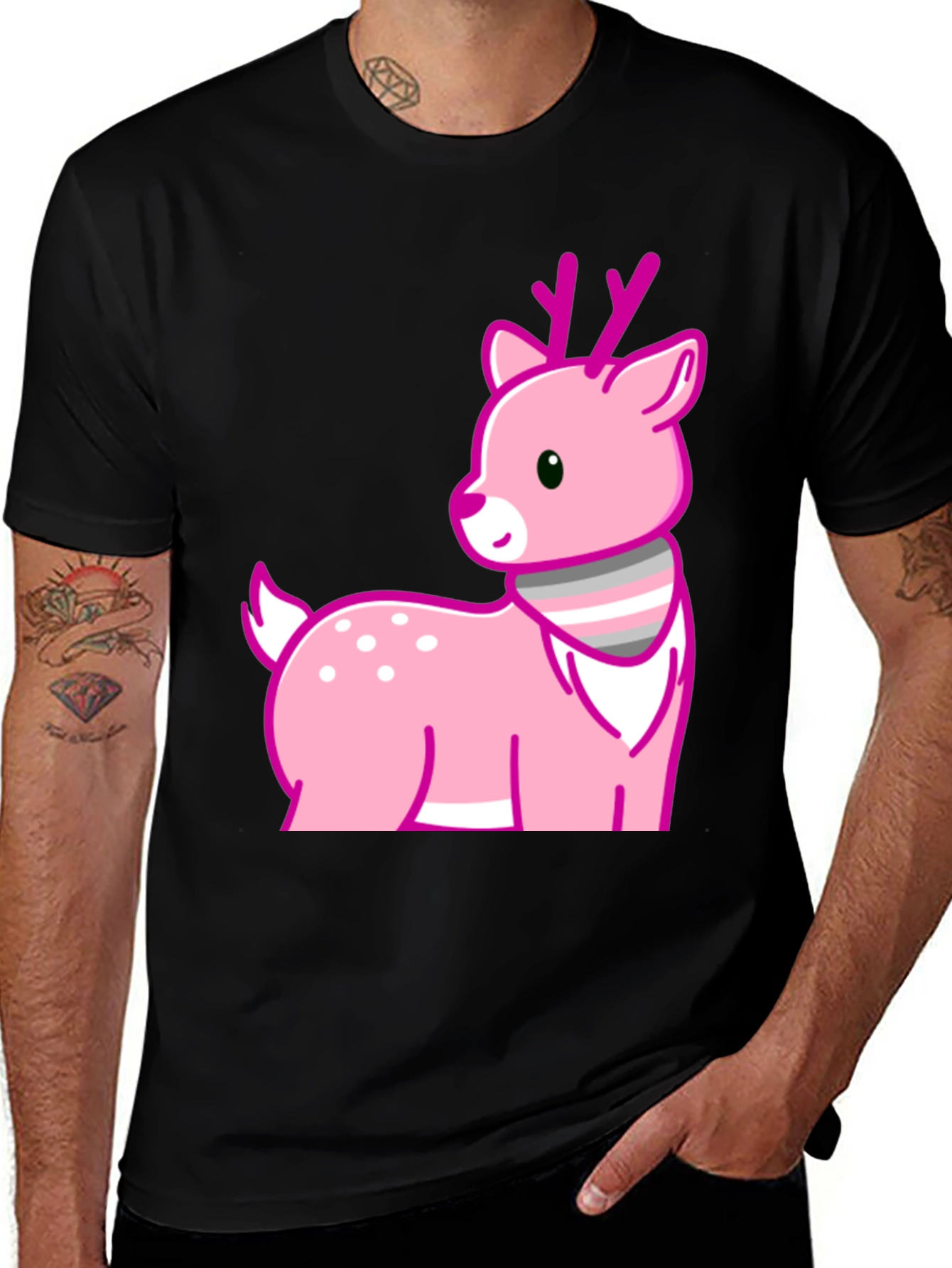 Variant 24 of Pink Deer Graphic Tee