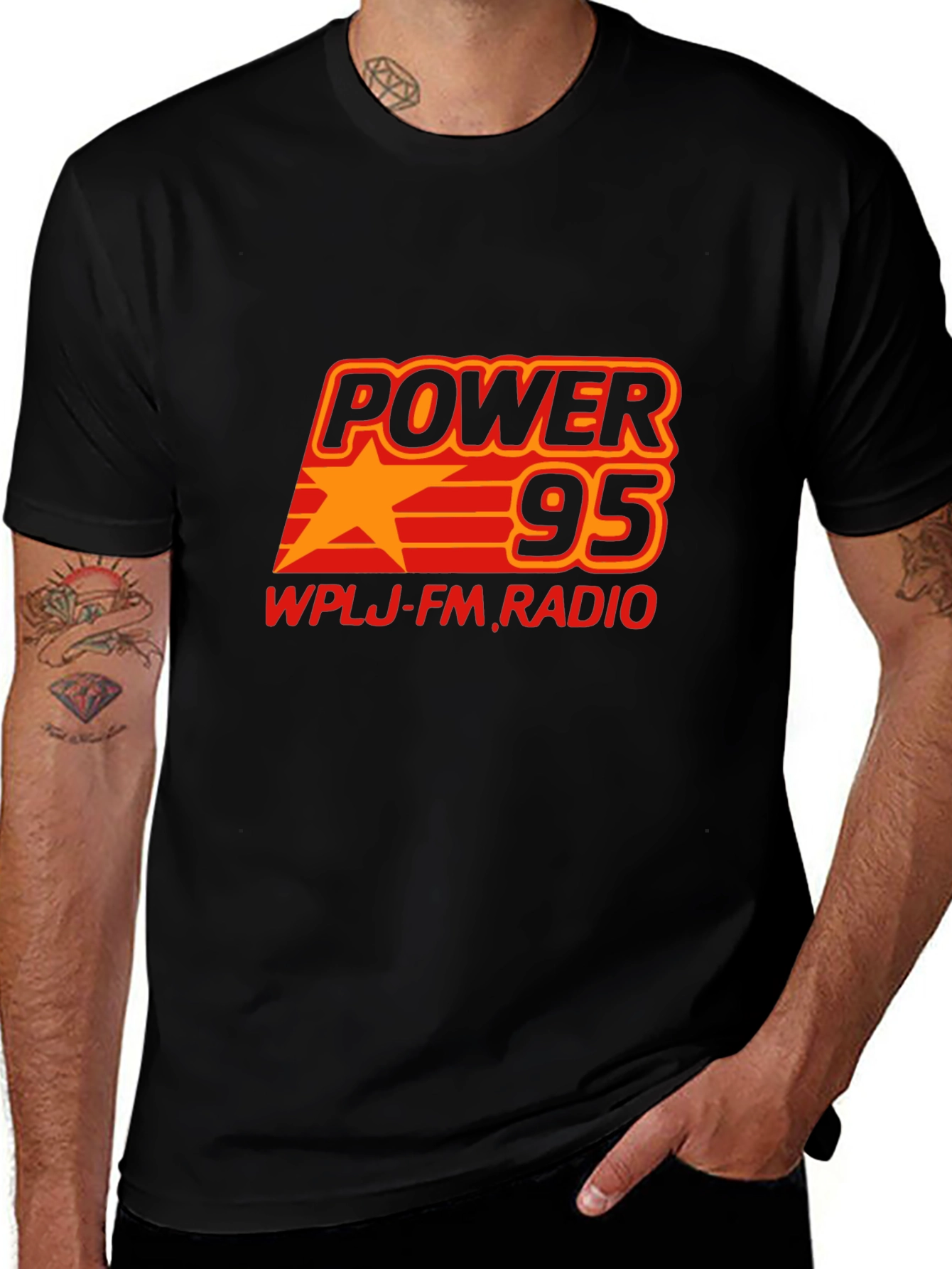 Power 95 WPLJ FM Radio Black T-Shirt