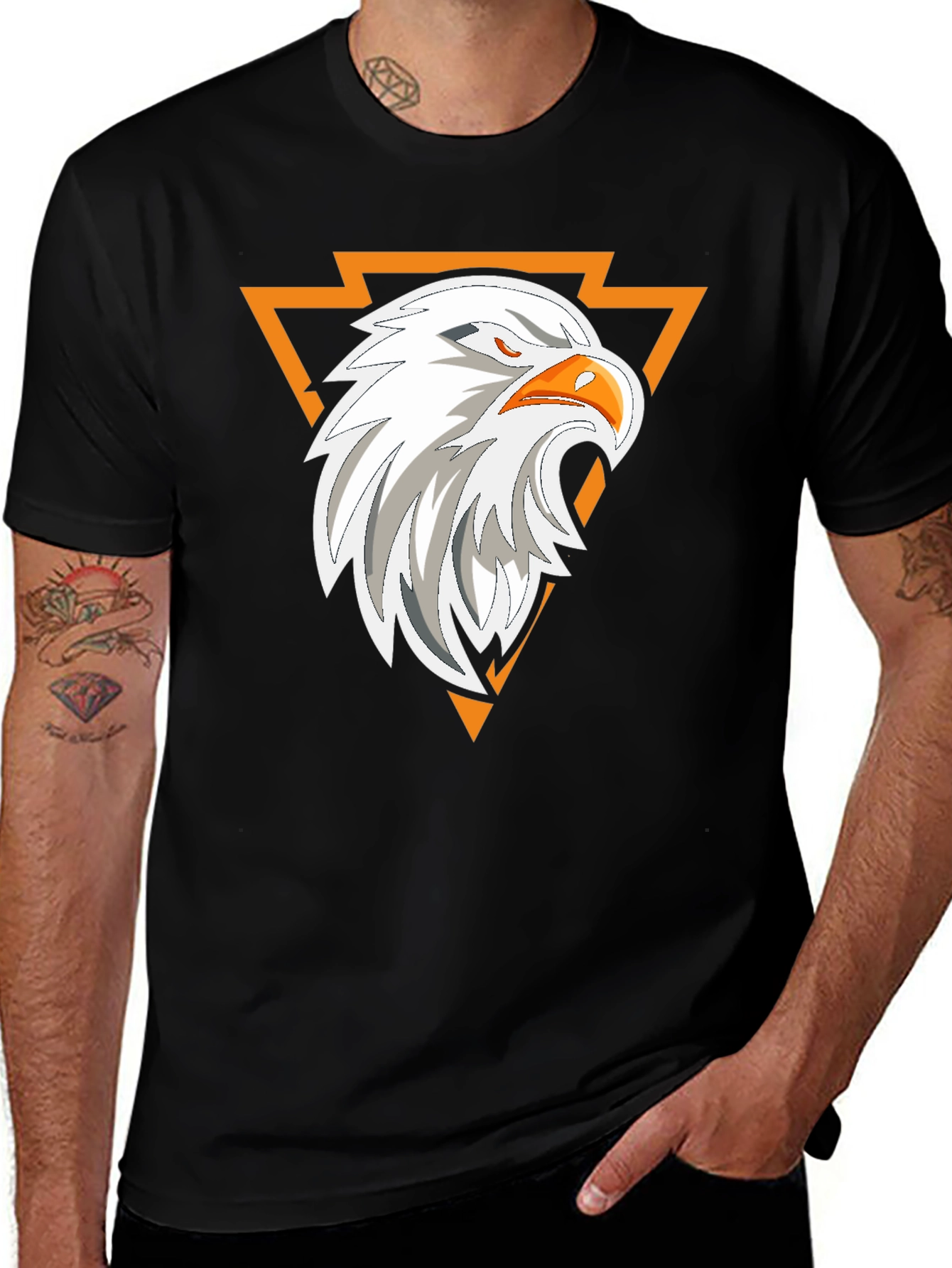 Variant 7 of Eagle Graphic Print Black T-Shirt
