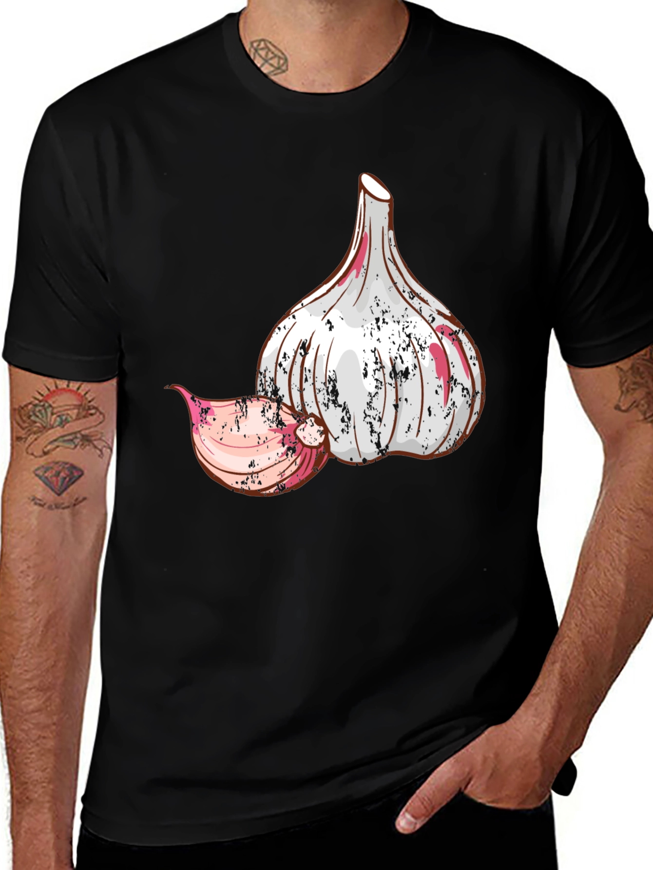 Garlic Graphic Black T-Shirt