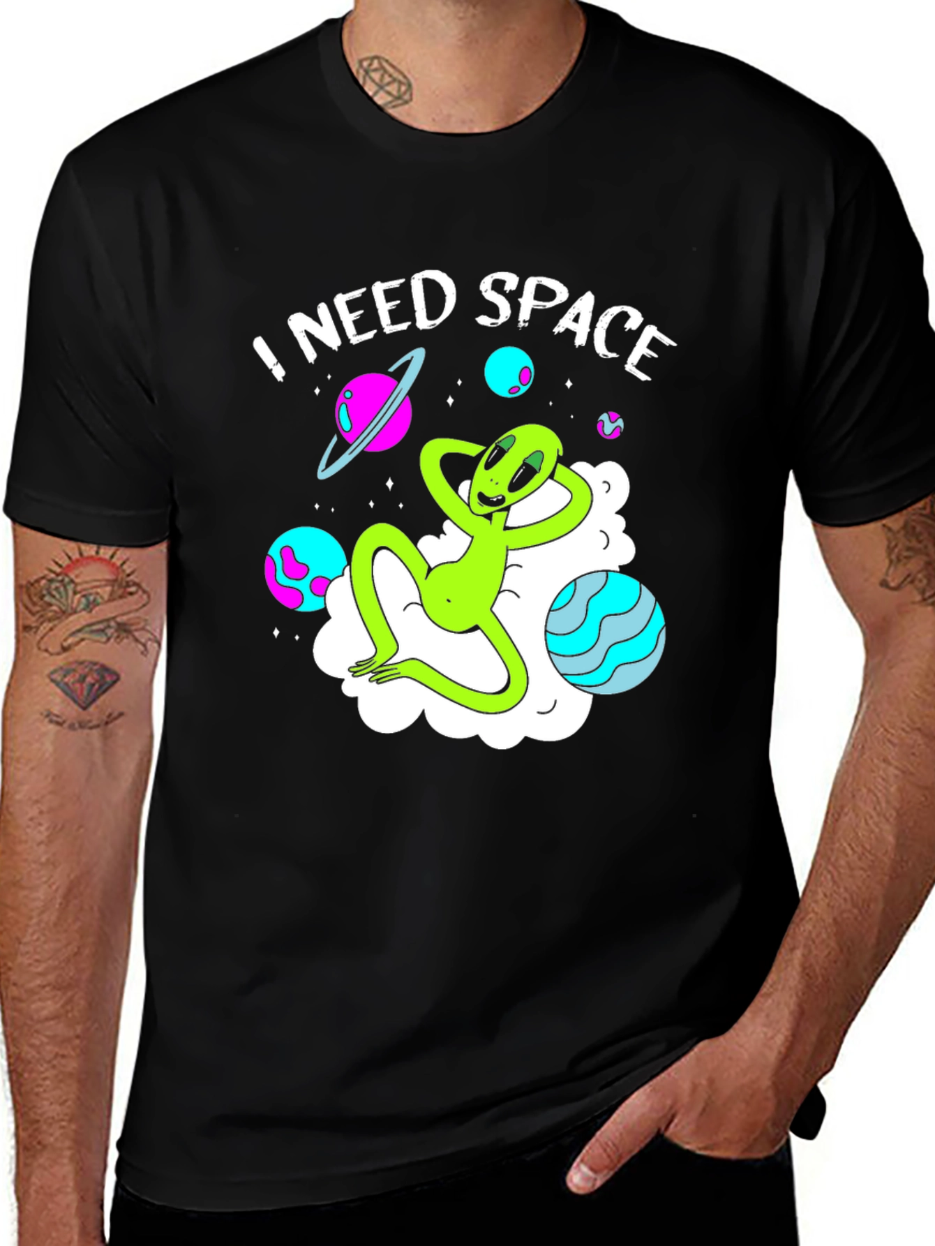 Variant 15 of I Need Space Alien Graphic T-Shirt