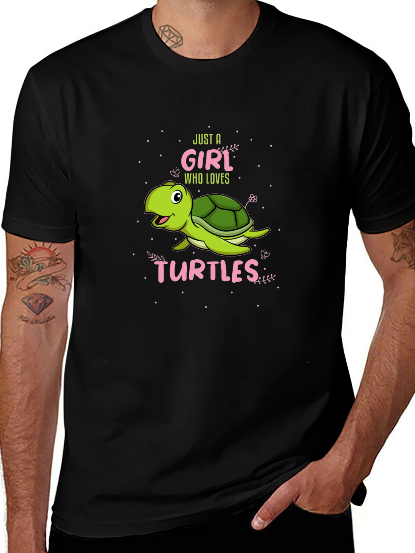 Variant 3 of Girl Who Loves Turtles Graphic T-Shirt