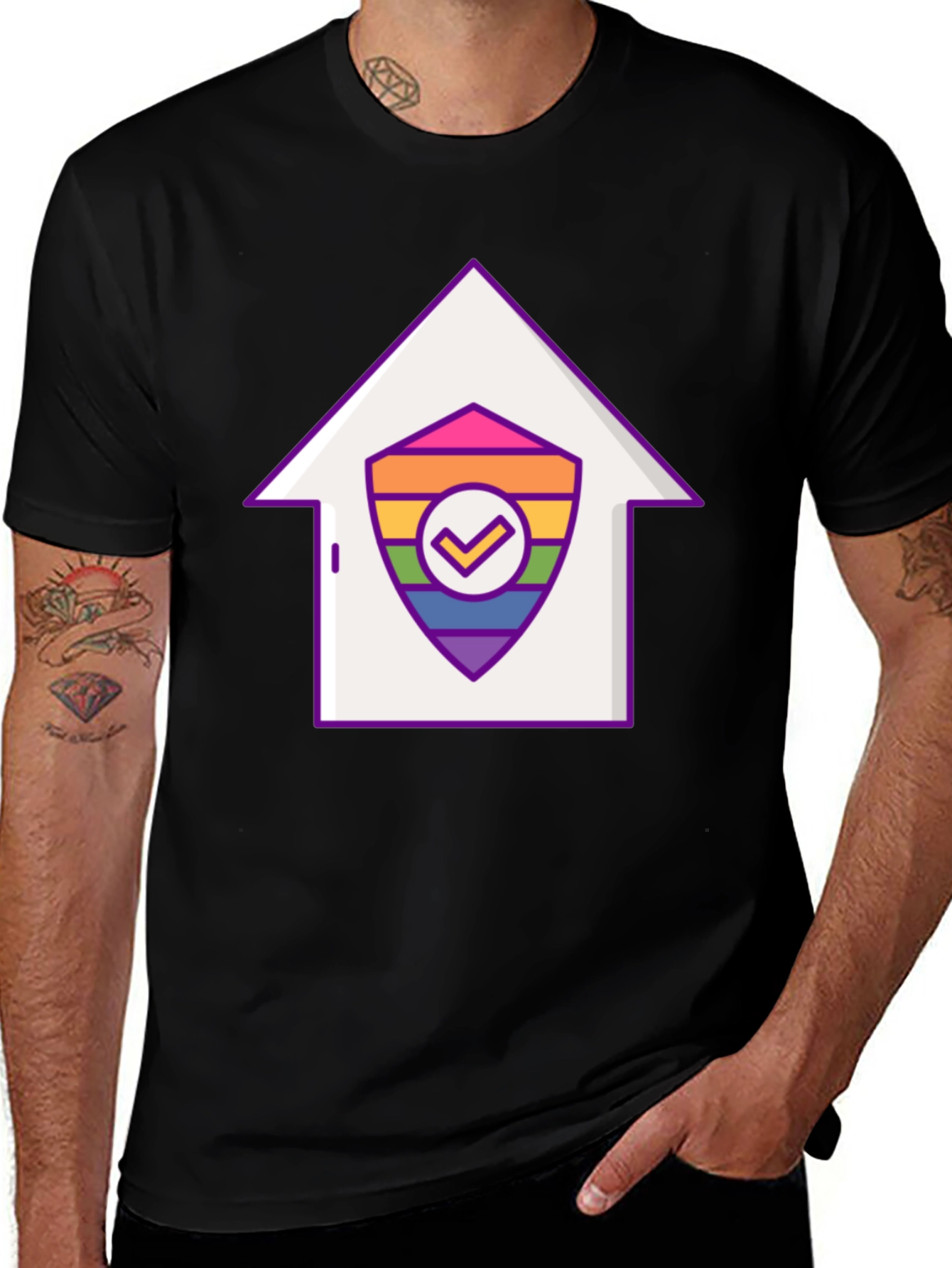 Variant 21 of Pride House Shield Tee - LGBTQ+ Support