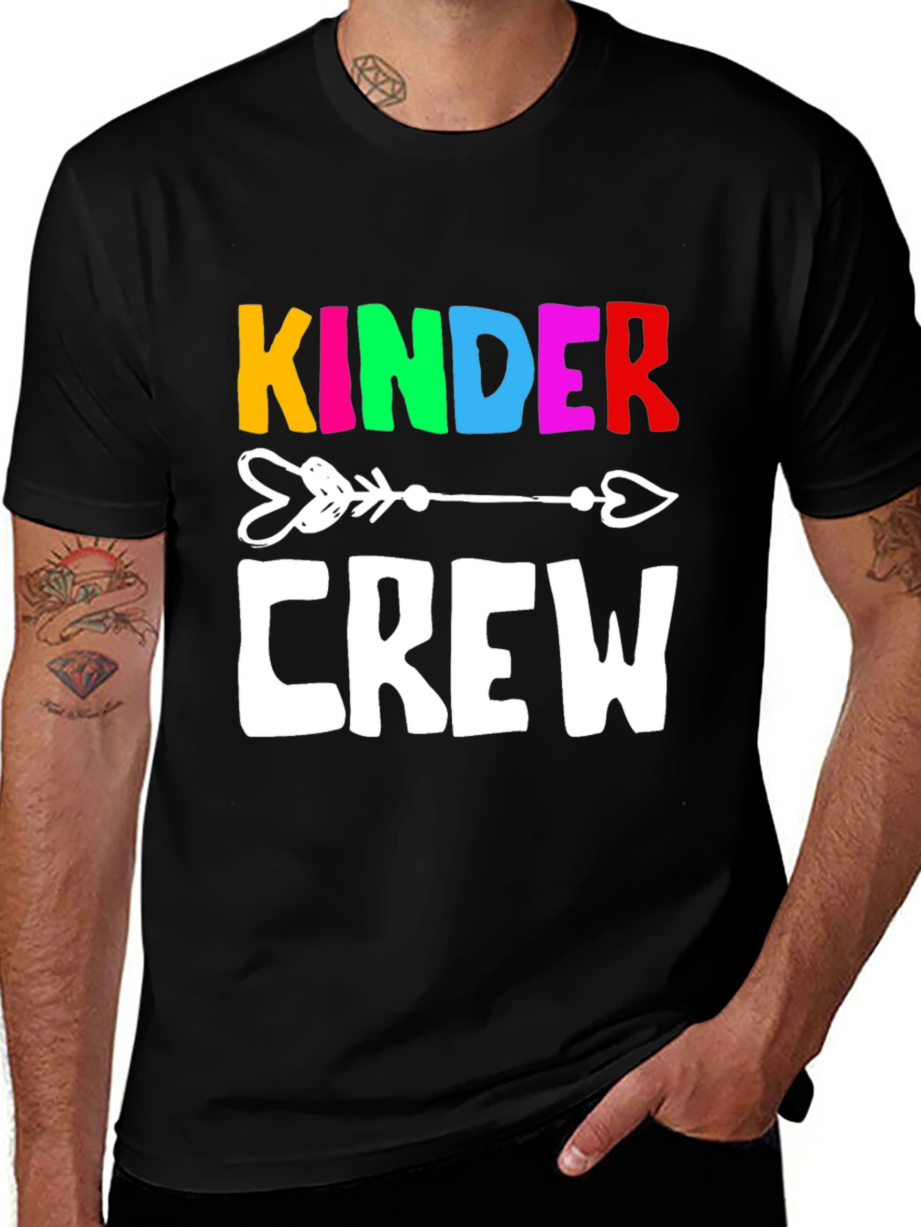 Variant 14 of Kinder Crew Graphic Tee - Black Unisex T-Shirt