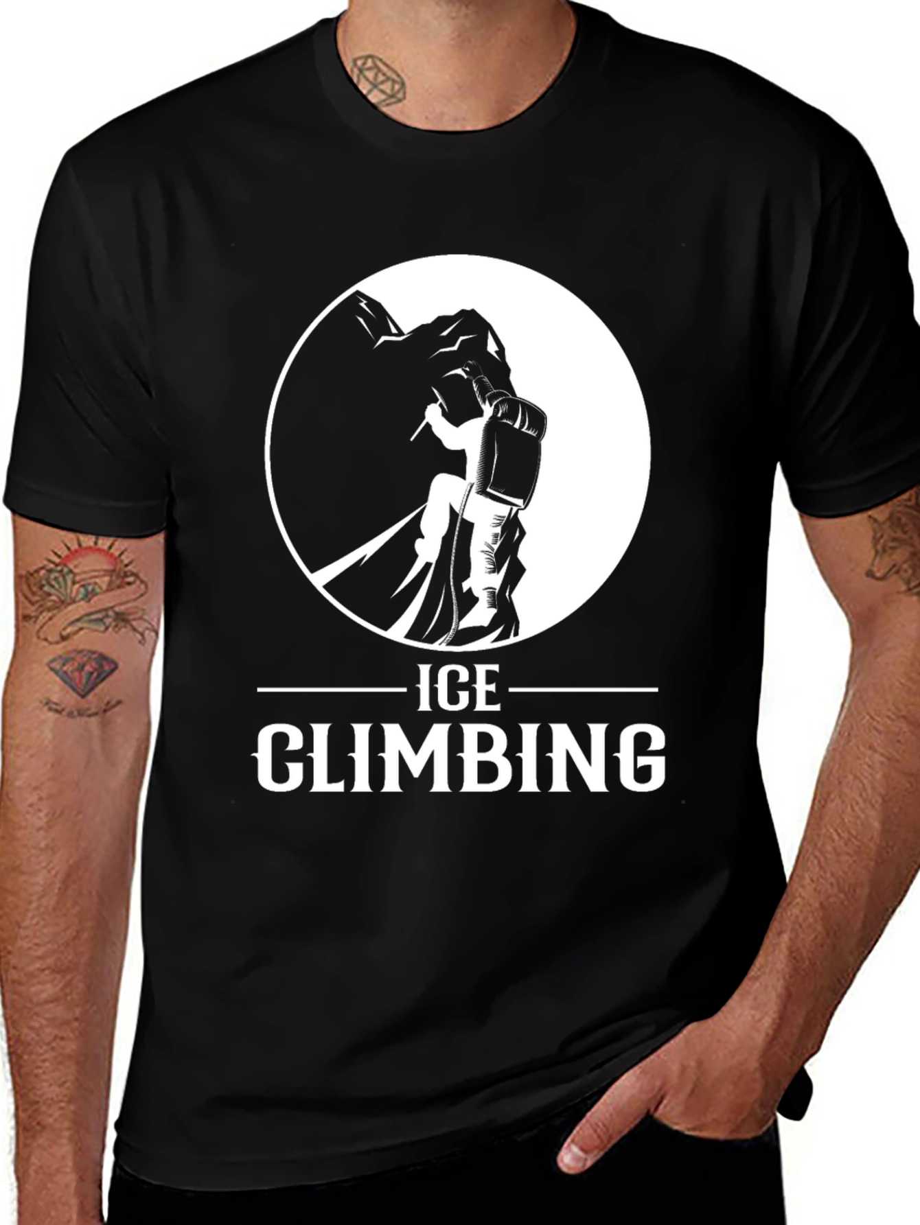 Variant 21 of Ice Climbing Graphic Tee - Black