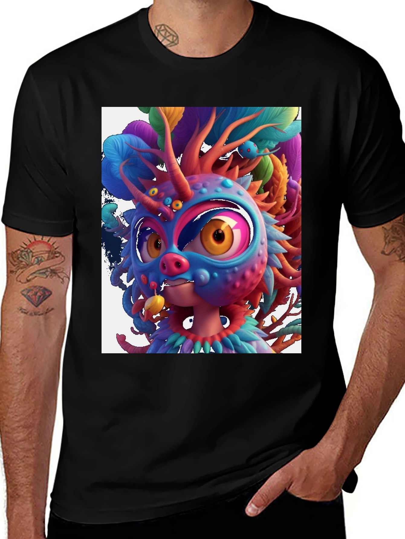 Variant 11 of Funky Monster Art T-Shirt - Colorful Graphic Tee