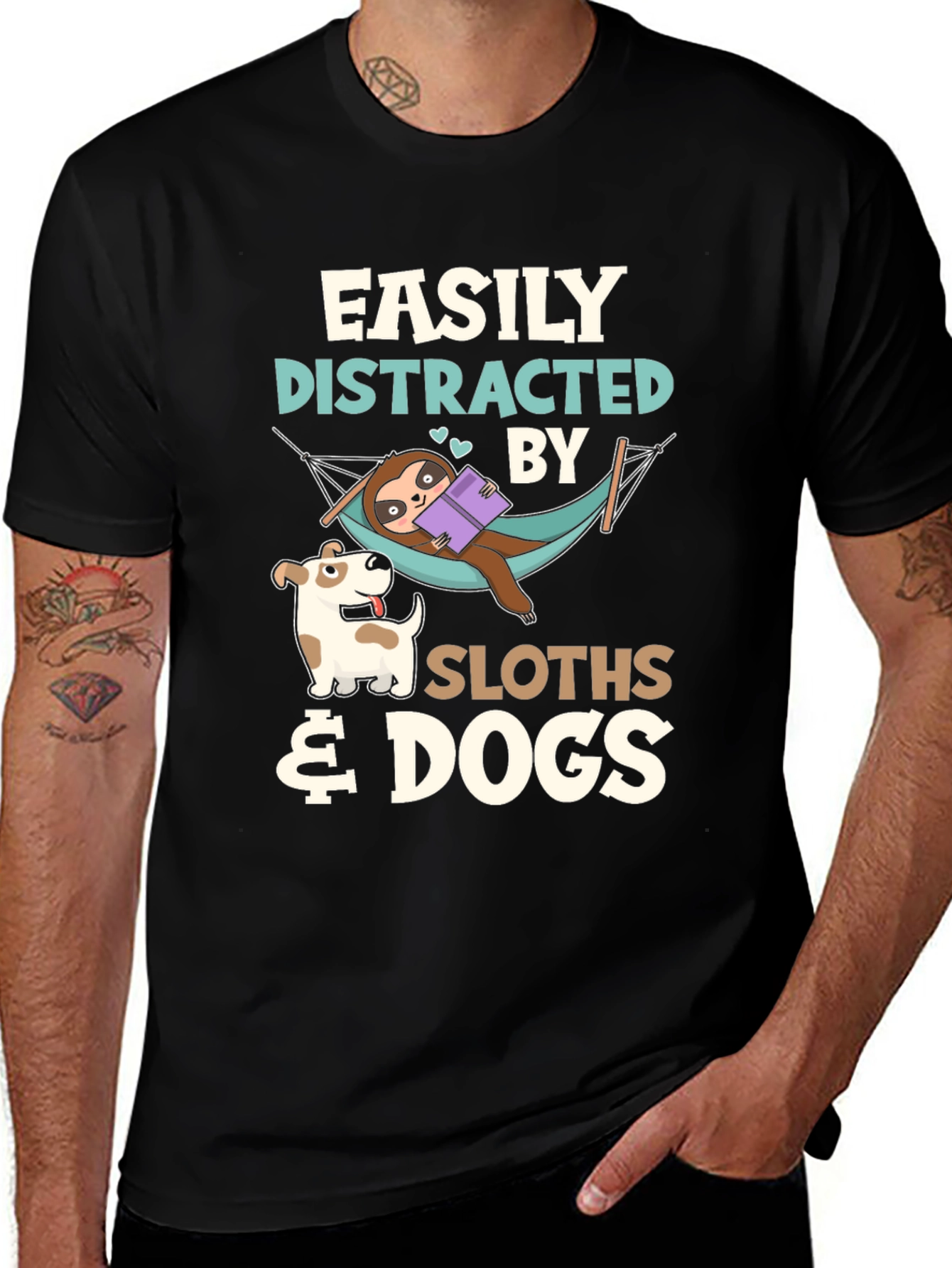 Variant 20 of Easily Distracted by Sloths and Dogs T-Shirt