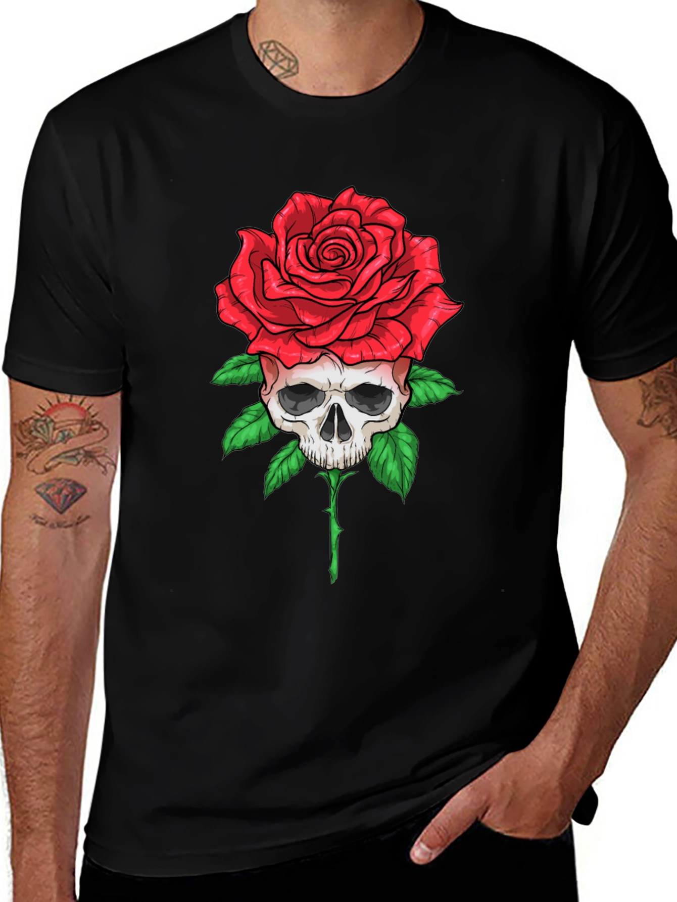 Variant 29 of Skull Rose Graphic Tee