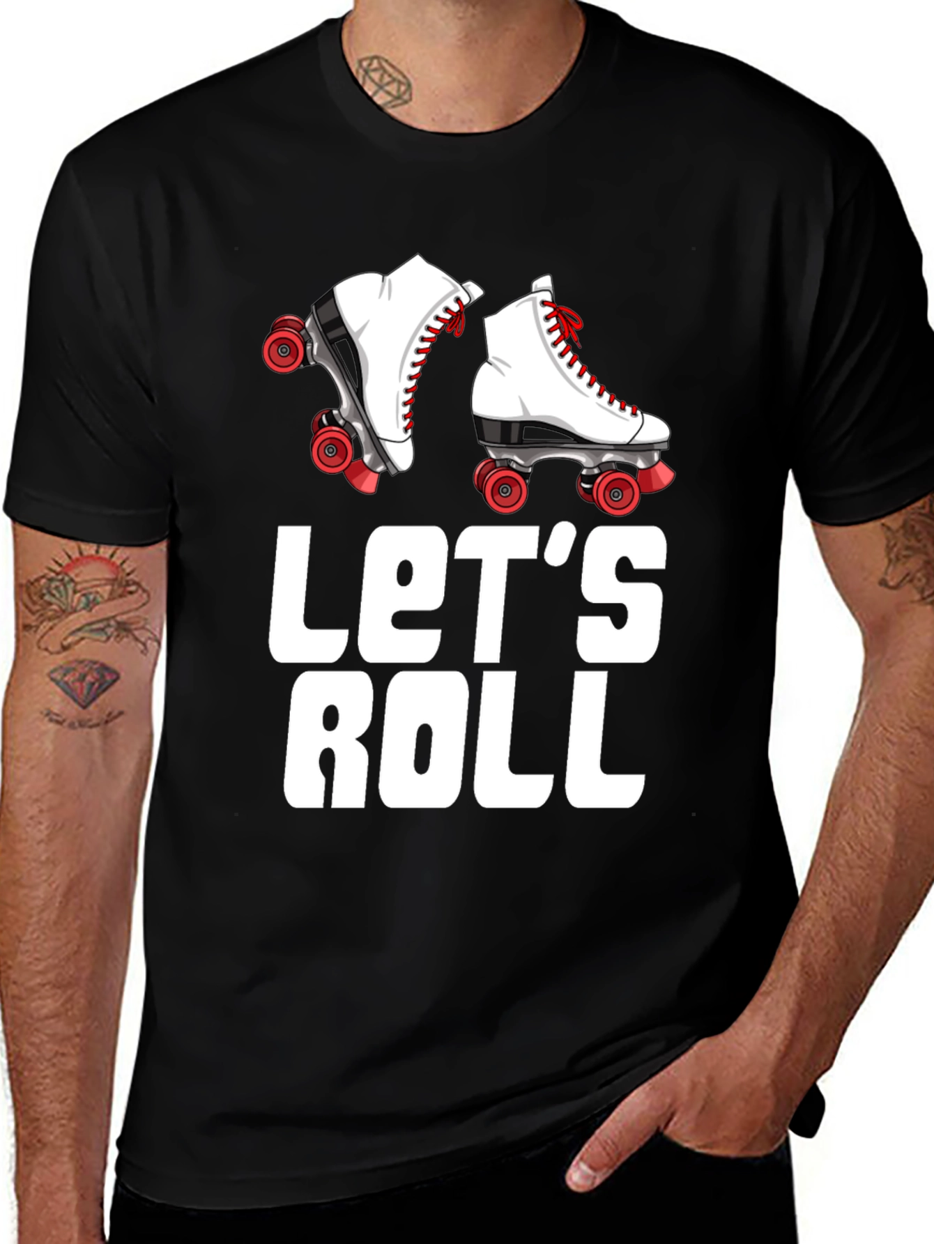 Variant 16 of Let's Roll Retro Roller Skate Graphic Tee