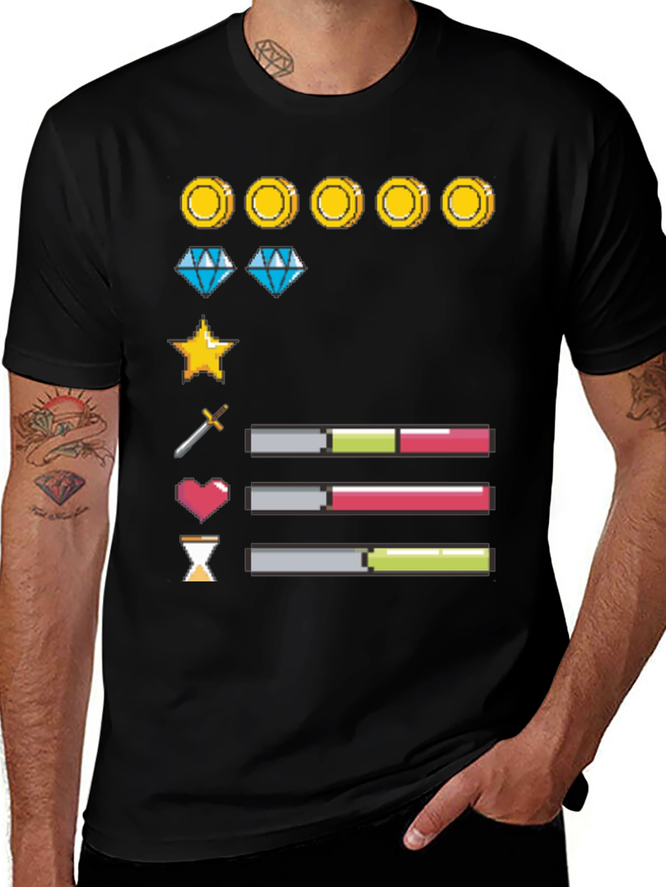 Variant 15 of Gamer Life Bar T-Shirt: Level Up Your Style!