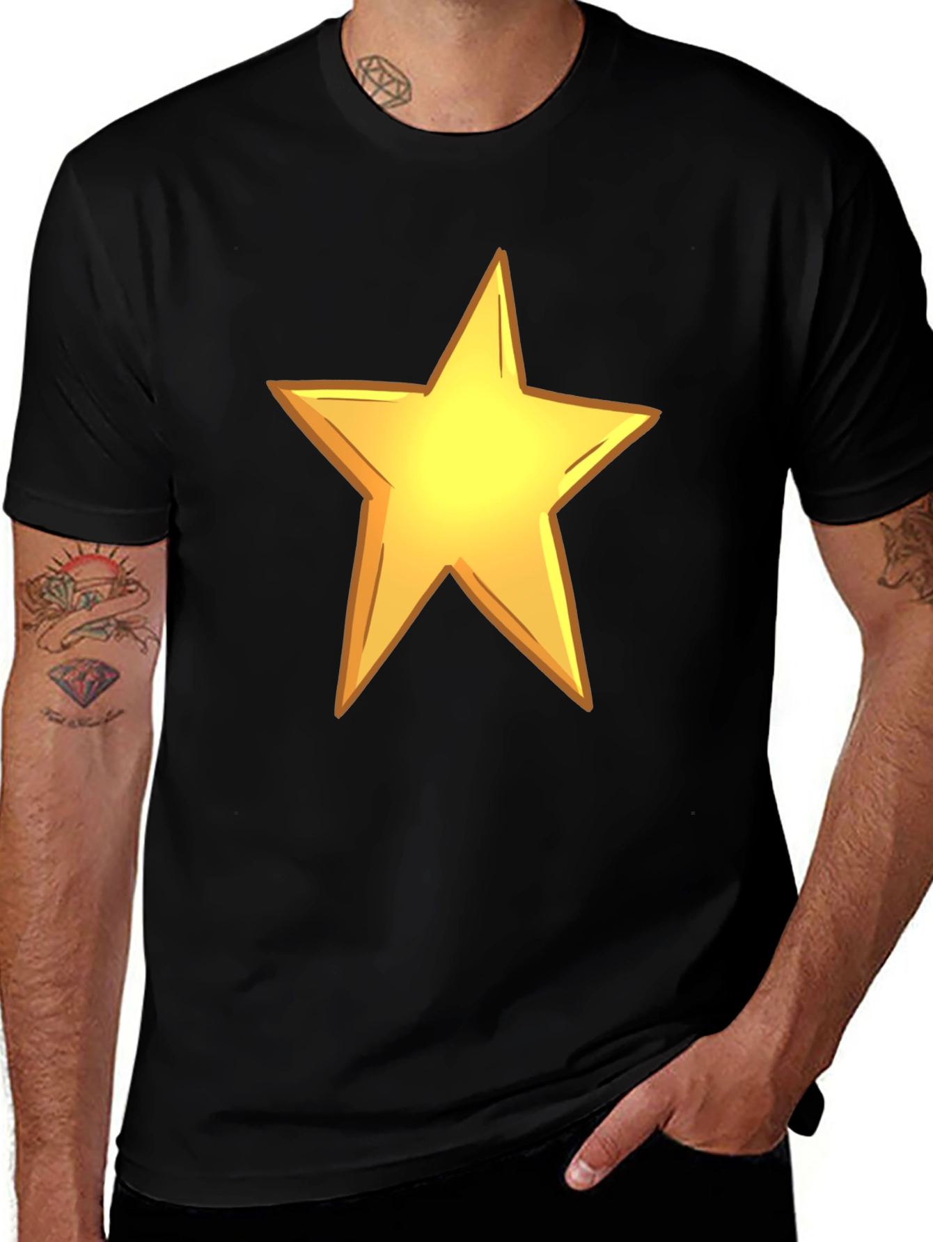 Variant 25 of Bold Star Graphic Black Tee