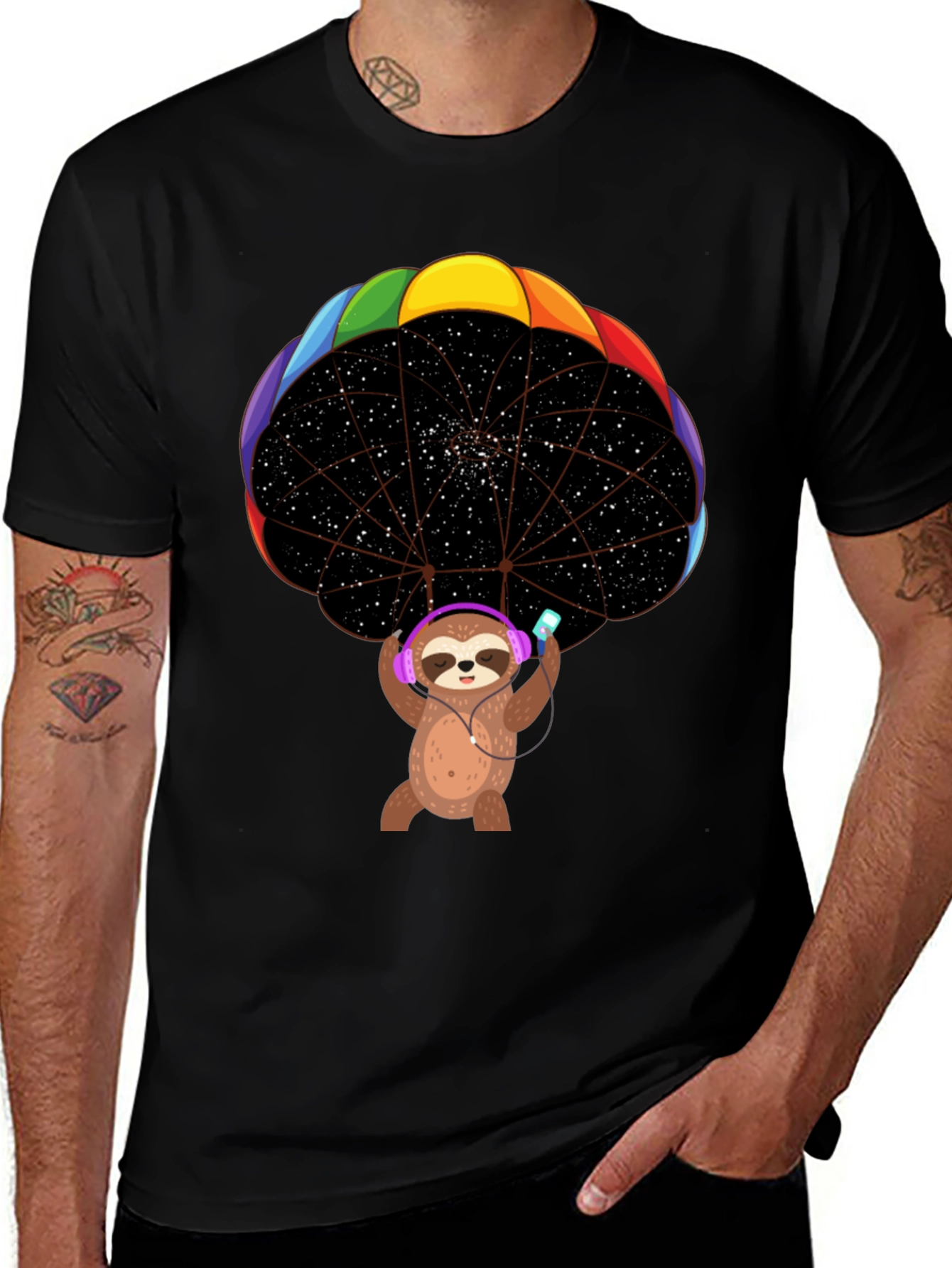 Variant 24 of Sloth Parachute T-Shirt