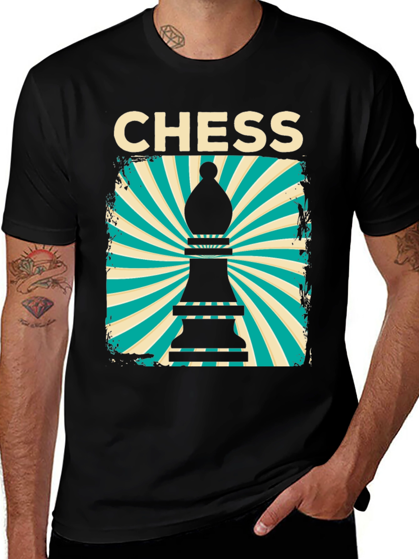 Variant 28 of Chess Bishop Graphic Tee - Retro Style