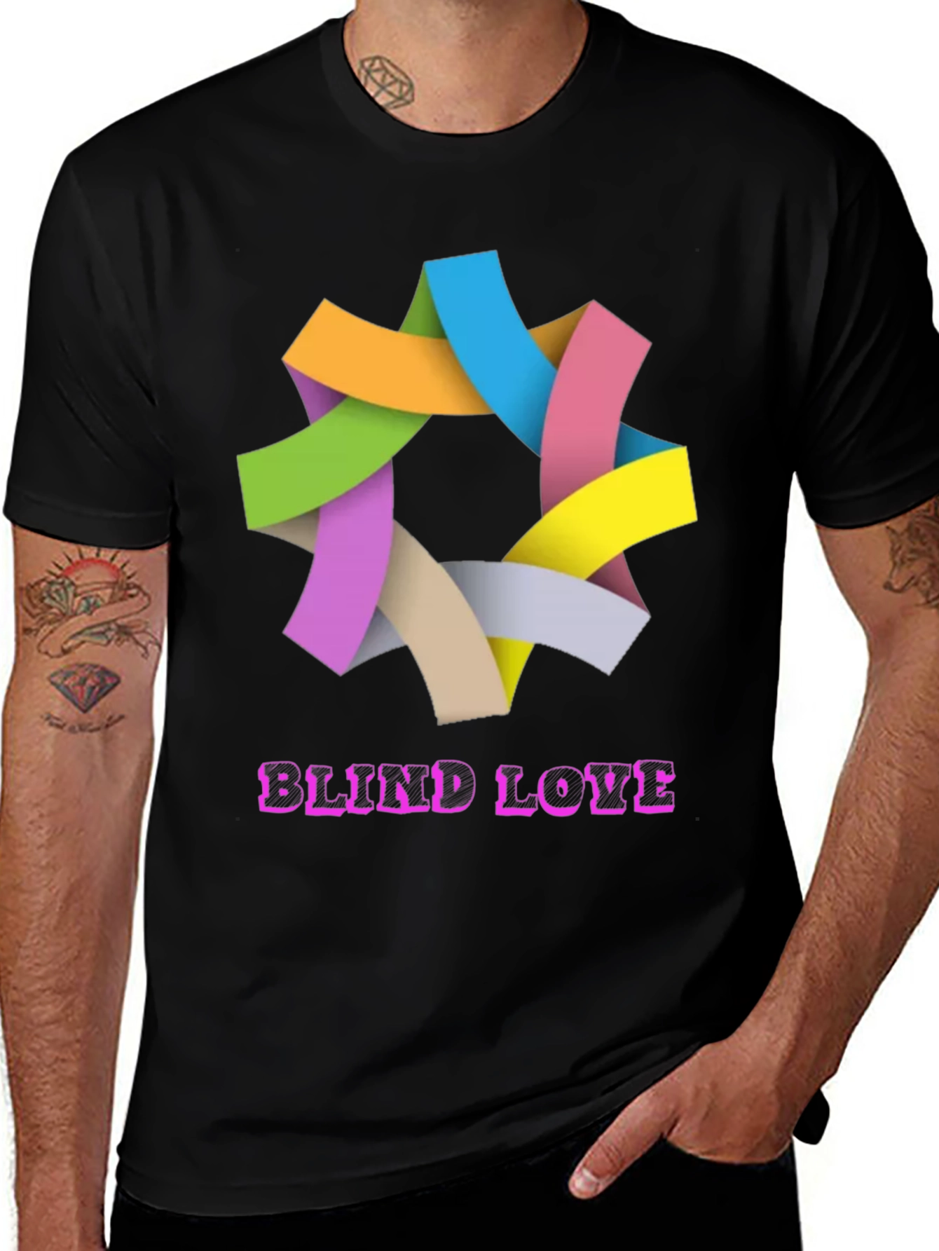 Variant 29 of Blind Love Graphic Tee - Colorful Abstract Design