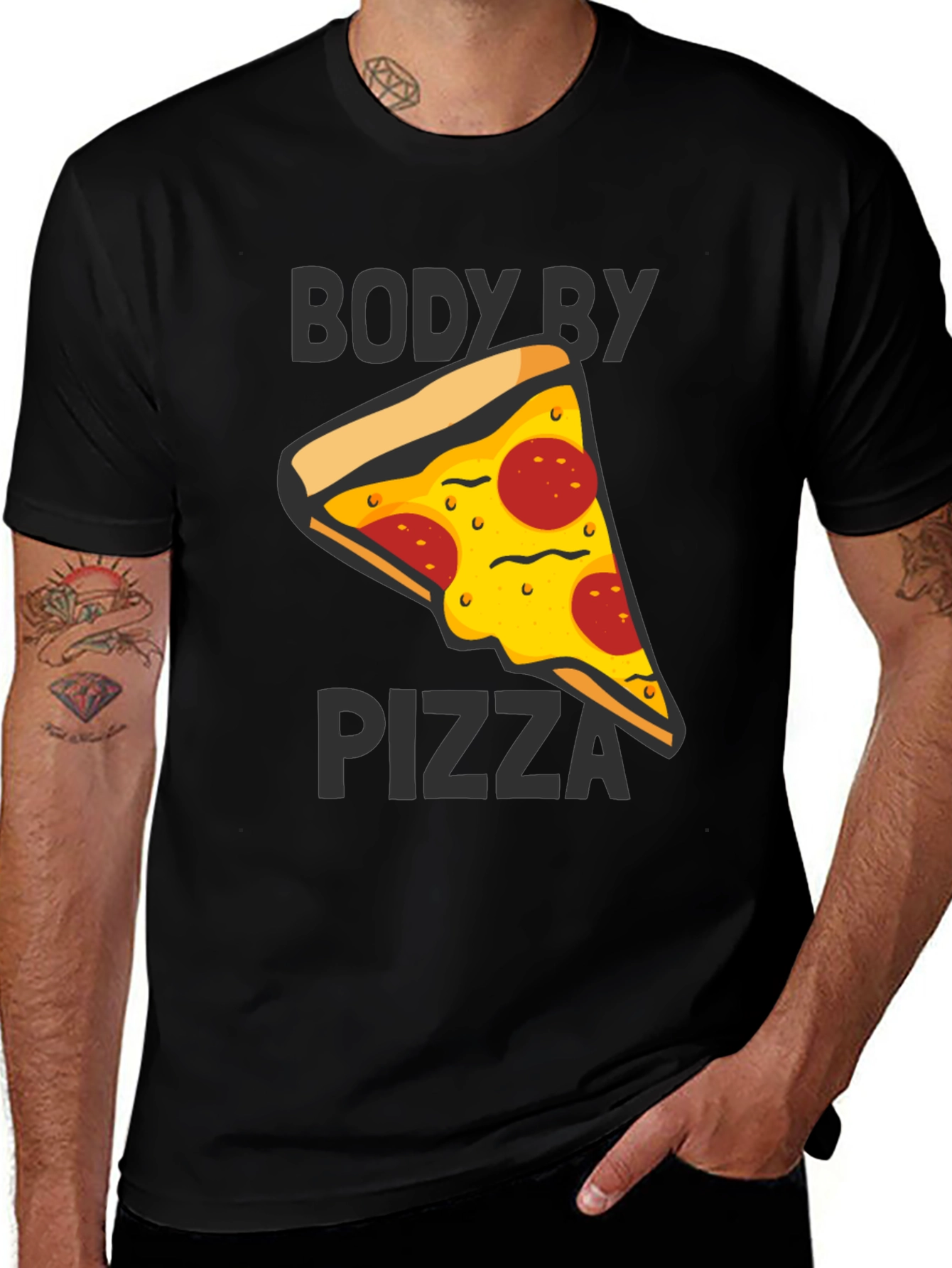 Body By Pizza Graphic Tee - Funny Unisex T-Shirt