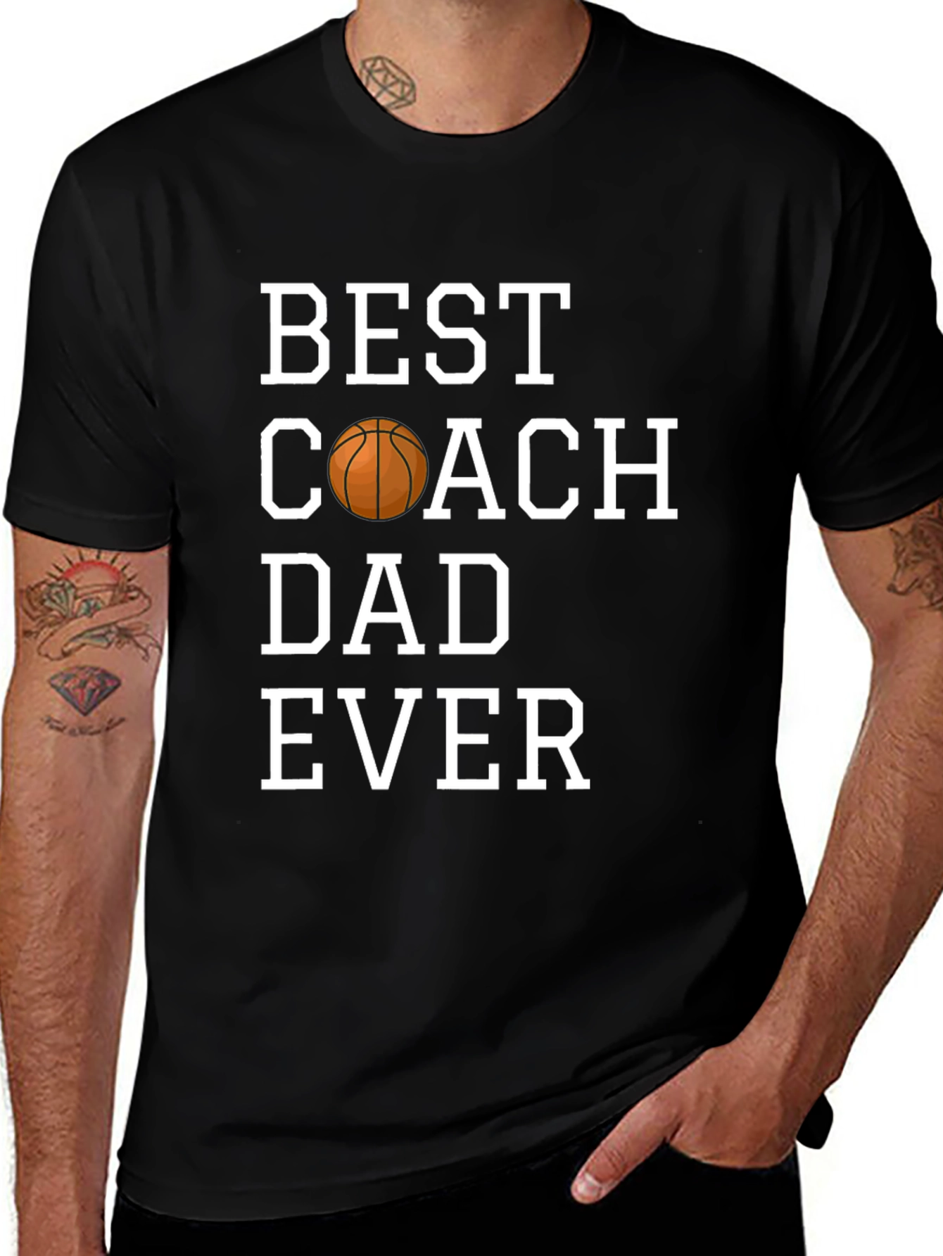 Variant 17 of Best Coach Dad Ever T-Shirt - Basketball Graphic Tee