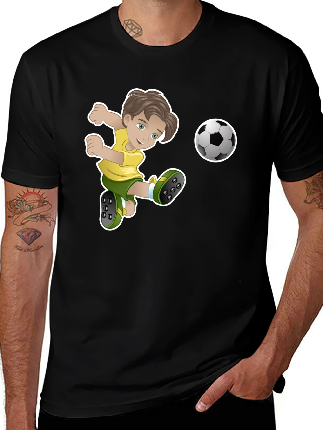 Variant 11 of Boy Soccer Player Black Graphic T-Shirt