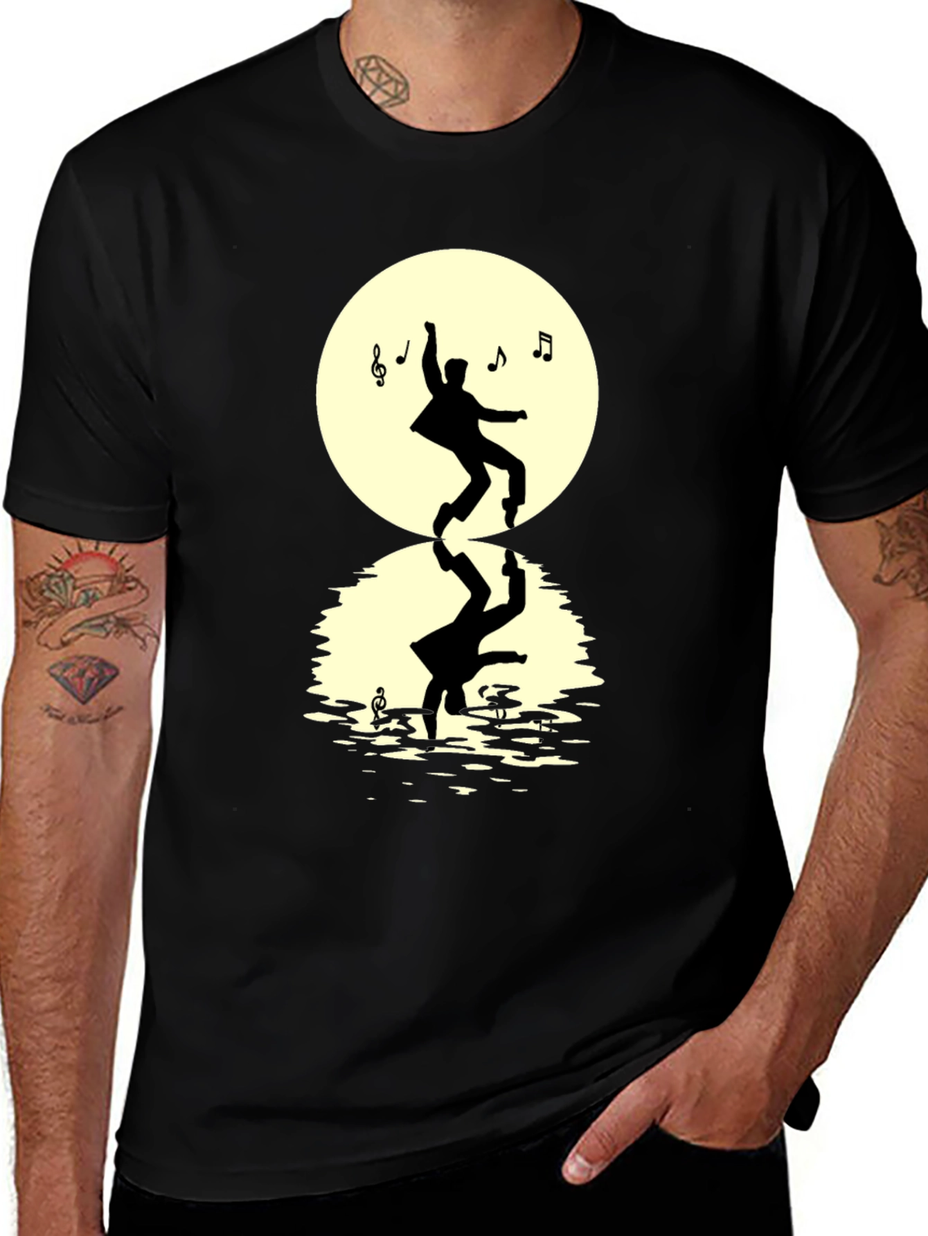 Variant 19 of Dancing Silhouette Men's Black T-Shirt