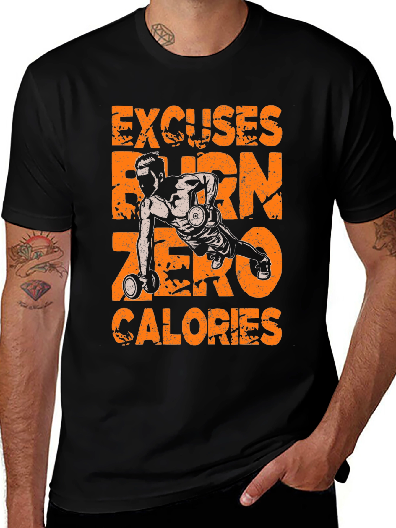 Variant 20 of Motivational Workout T-Shirt - Excuses Burn Zero Calories