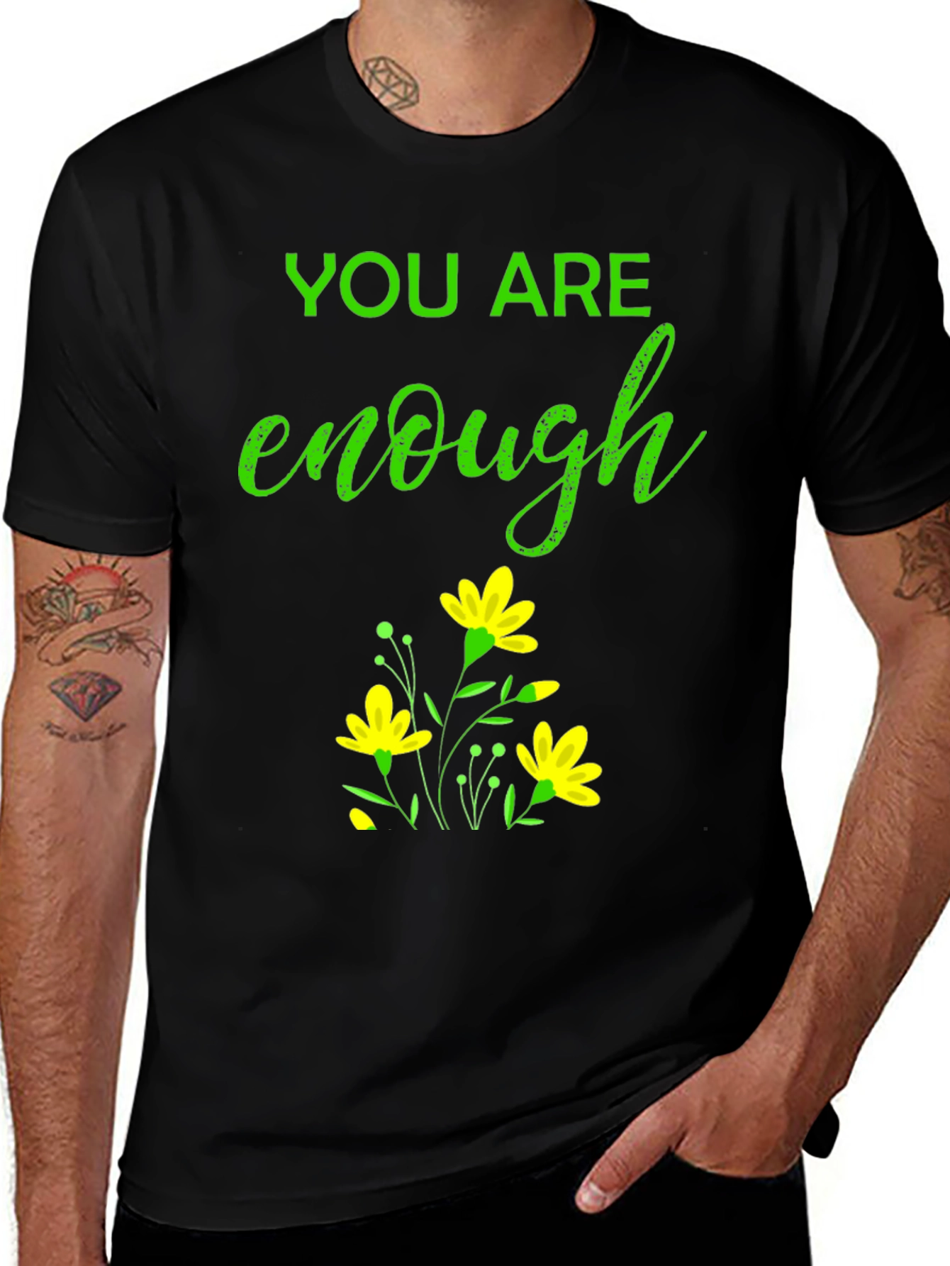 Variant 7 of You Are Enough T-Shirt Black Graphic Tee