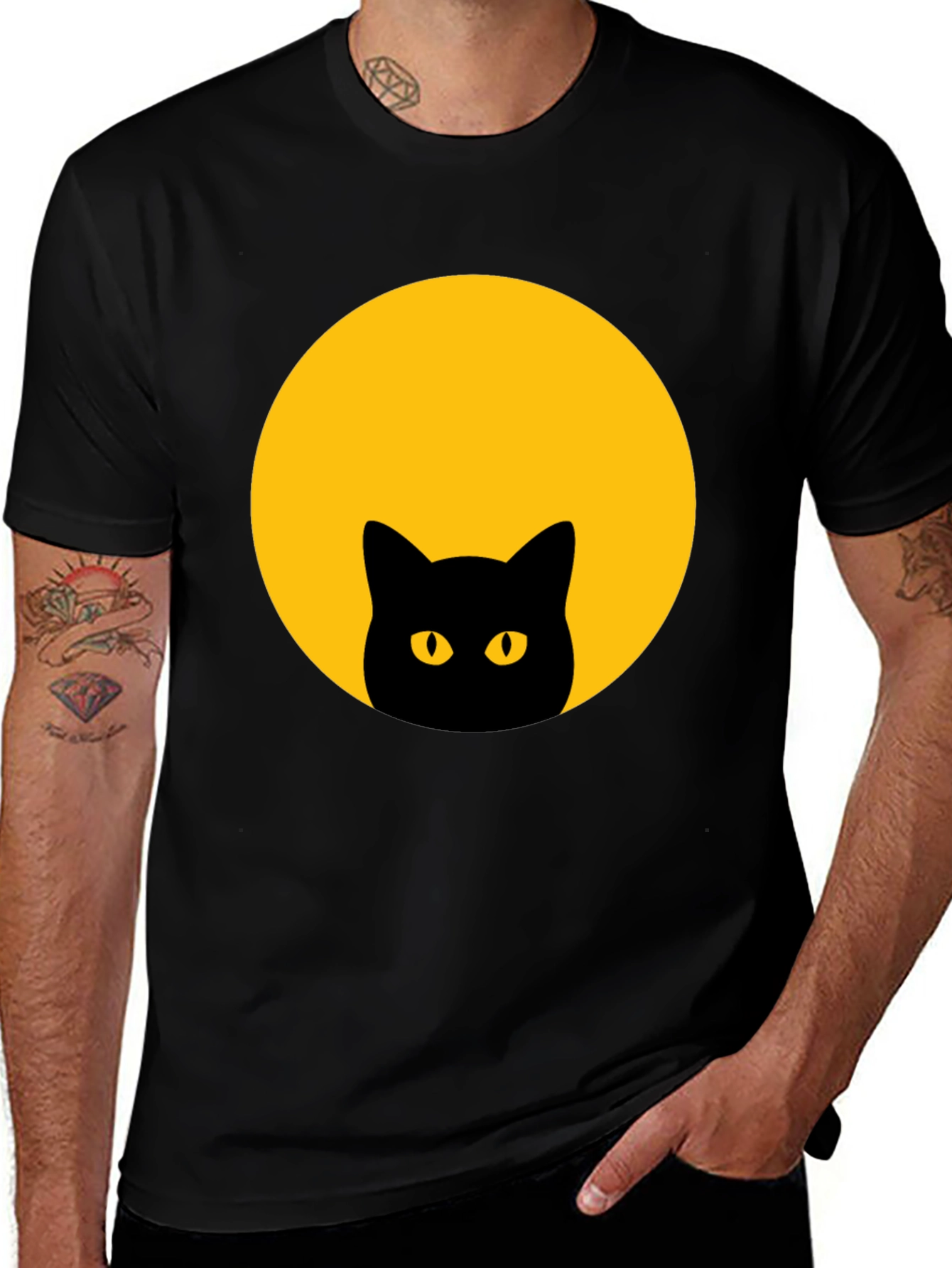Variant 19 of Black Cat Moon Graphic T-Shirt