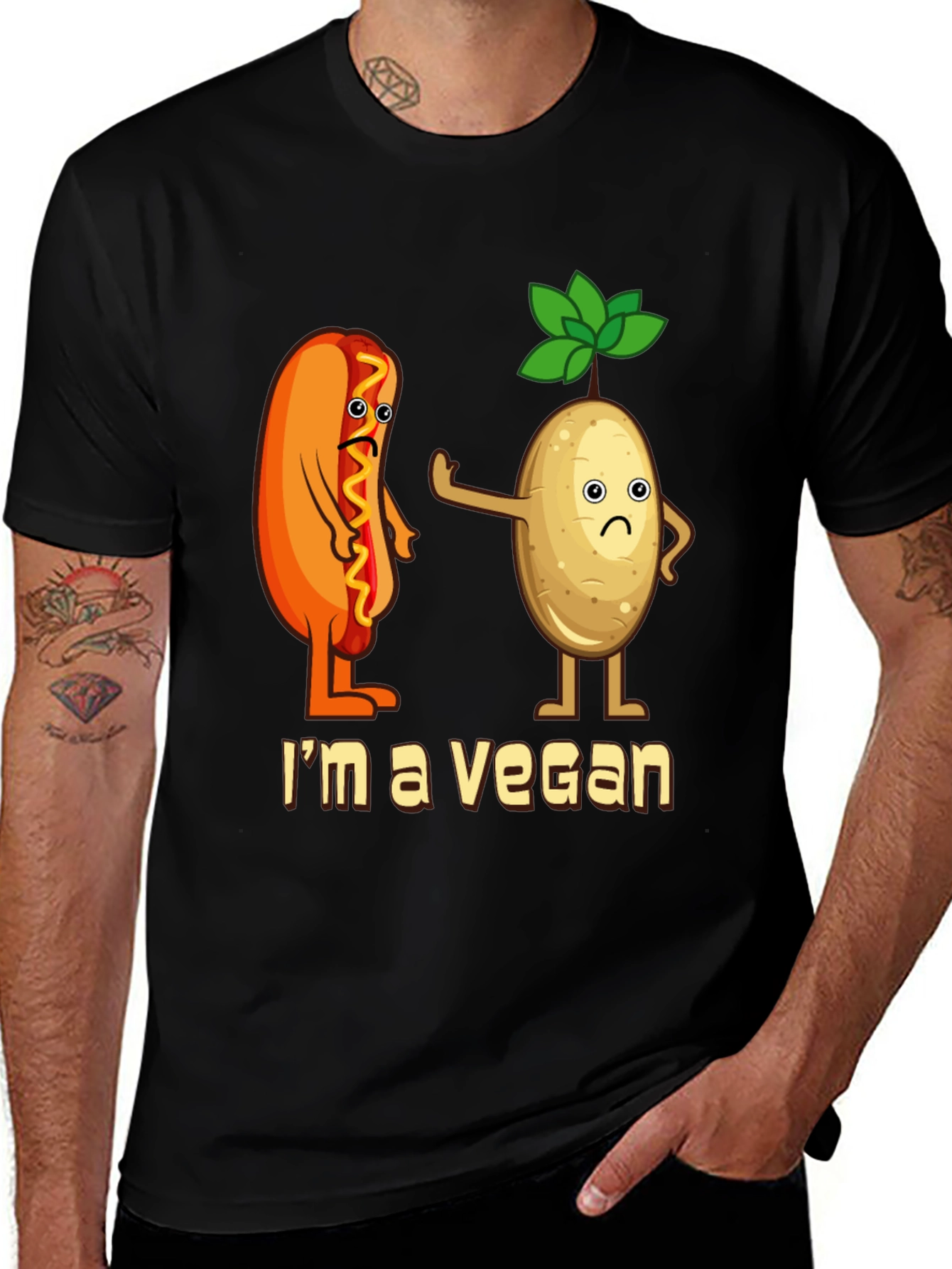 Variant 21 of Vegan Humor T-Shirt - I'm a Vegan Graphic Tee