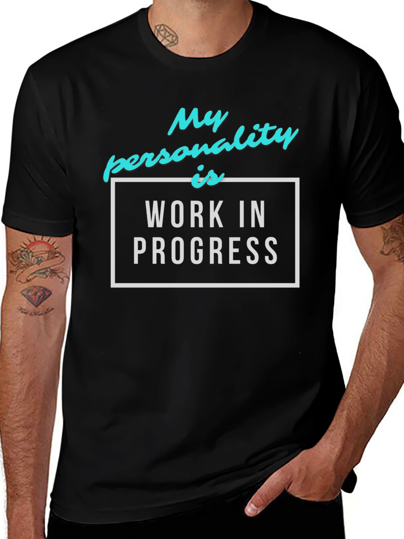 Variant 22 of Work in Progress Graphic Tee - Black Cotton Blend