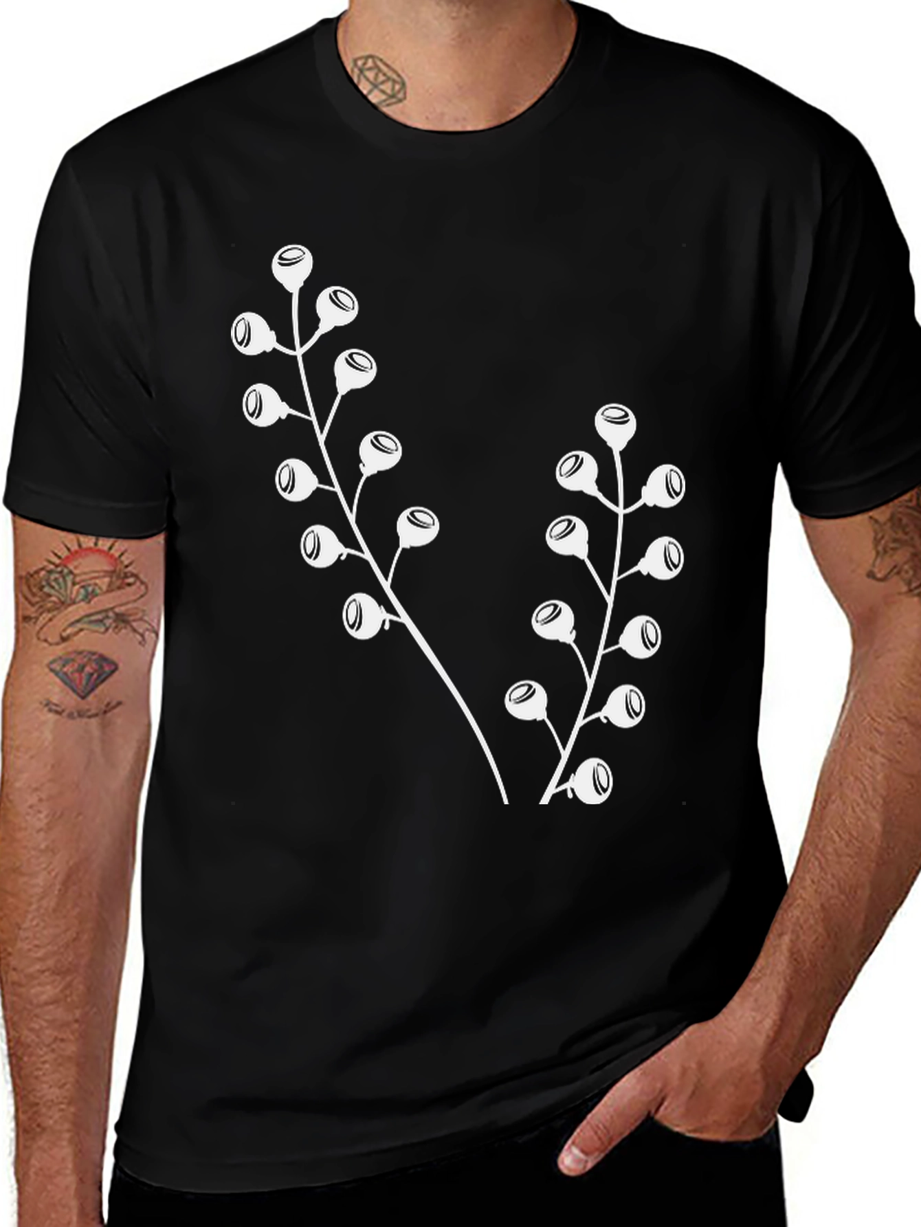 Variant 9 of Botanical Black T-Shirt
