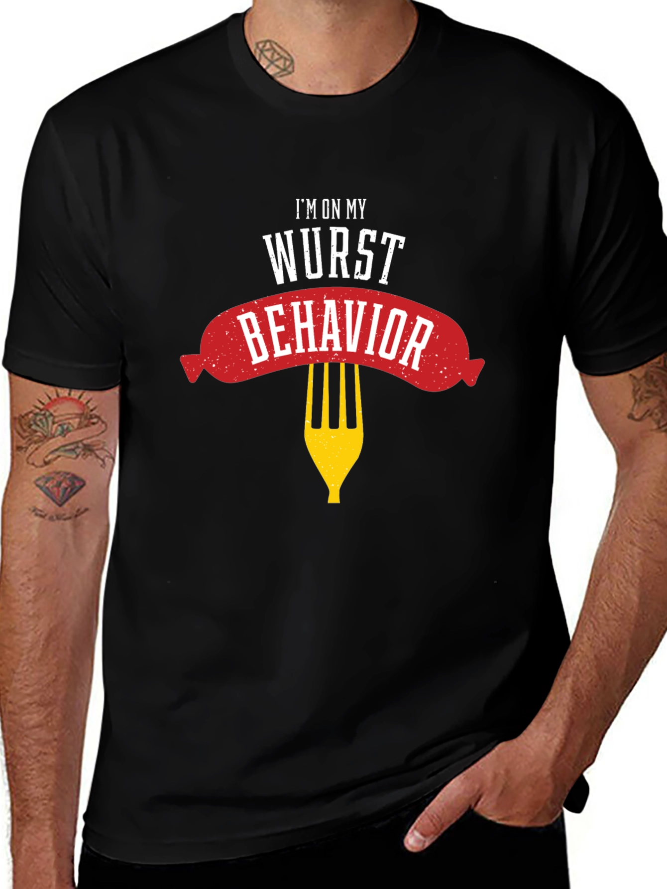 Variant 12 of Wurst Behavior Graphic T-Shirt - Funny Foodie Tee