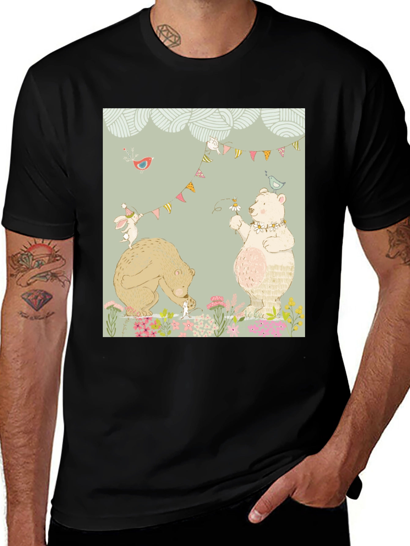 Variant 29 of Whimsical Bear Graphic Tee
