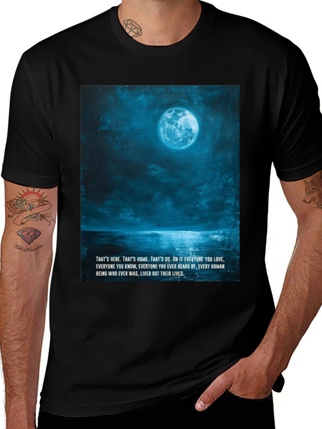 Variant 20 of Lunar Landscape Graphic Tee - Black