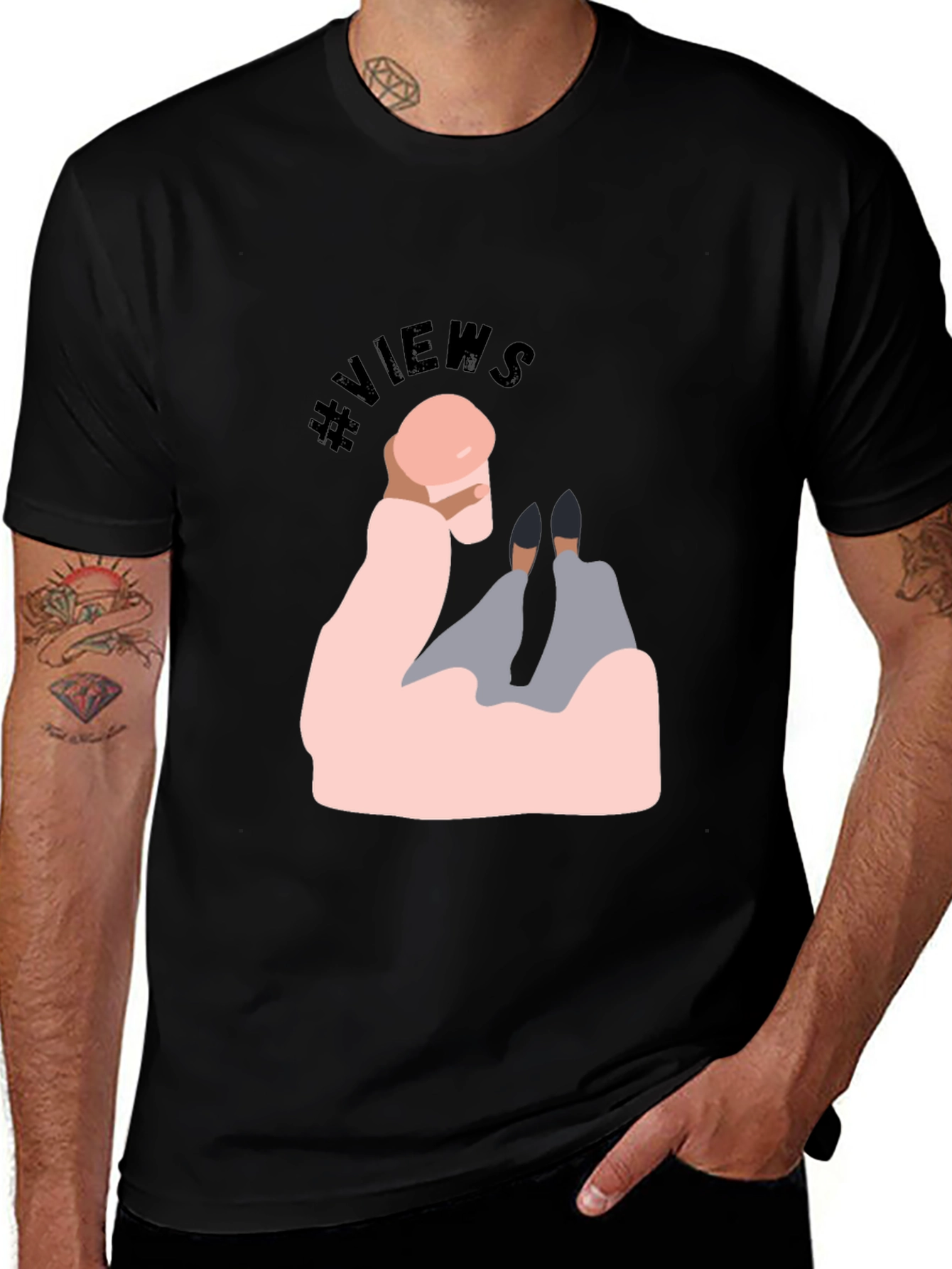 Variant 30 of Trendy Graphic T-Shirt - #Views Design