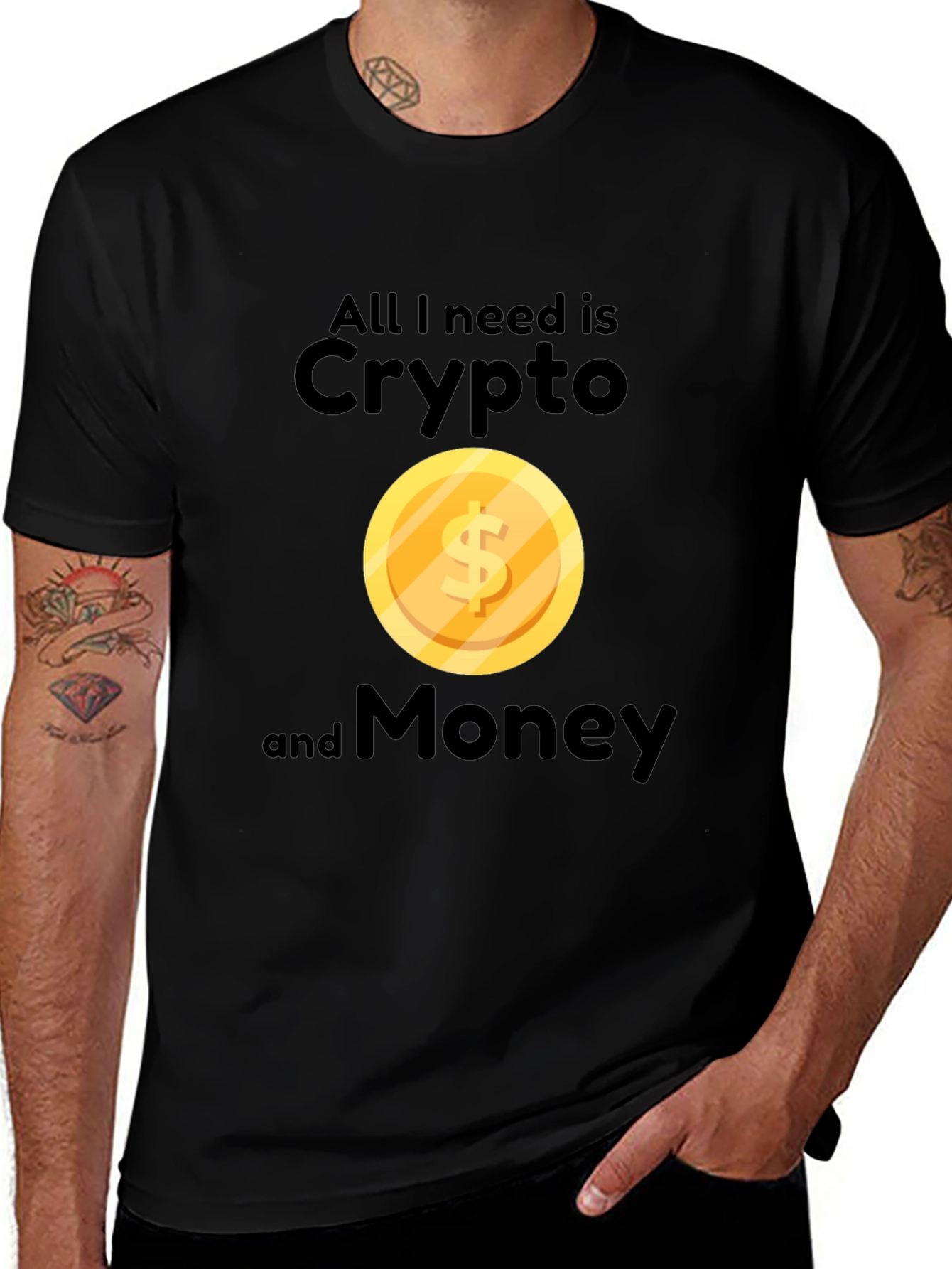 Variant 5 of Crypto and Money Graphic Tee - Black