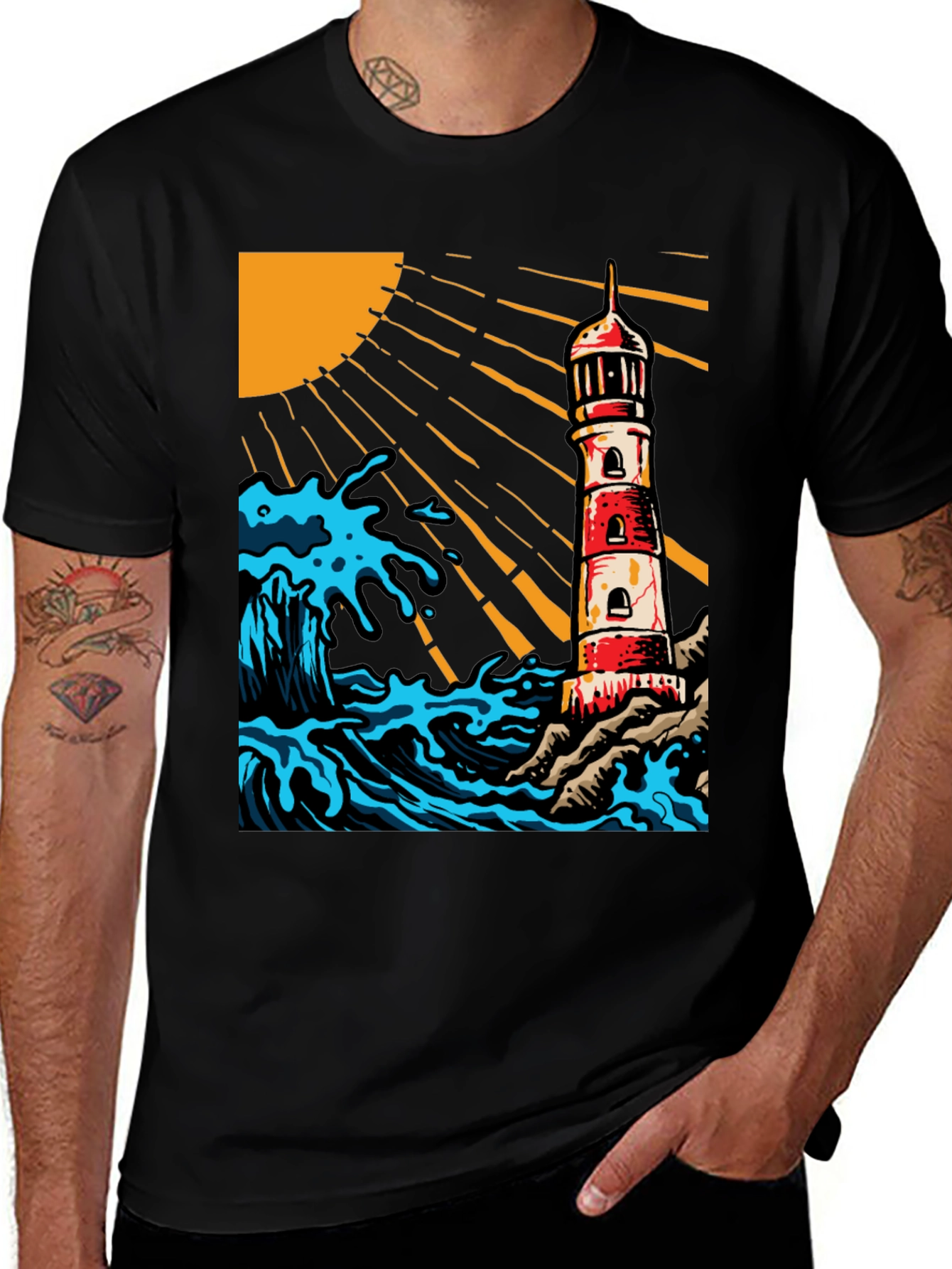 Variant 12 of Lighthouse Graphic Print T-Shirt