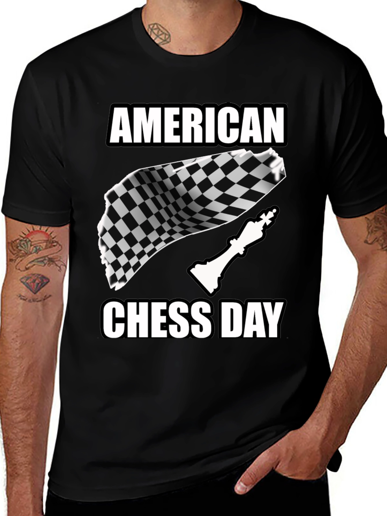 Variant 30 of American Chess Day Black T-Shirt
