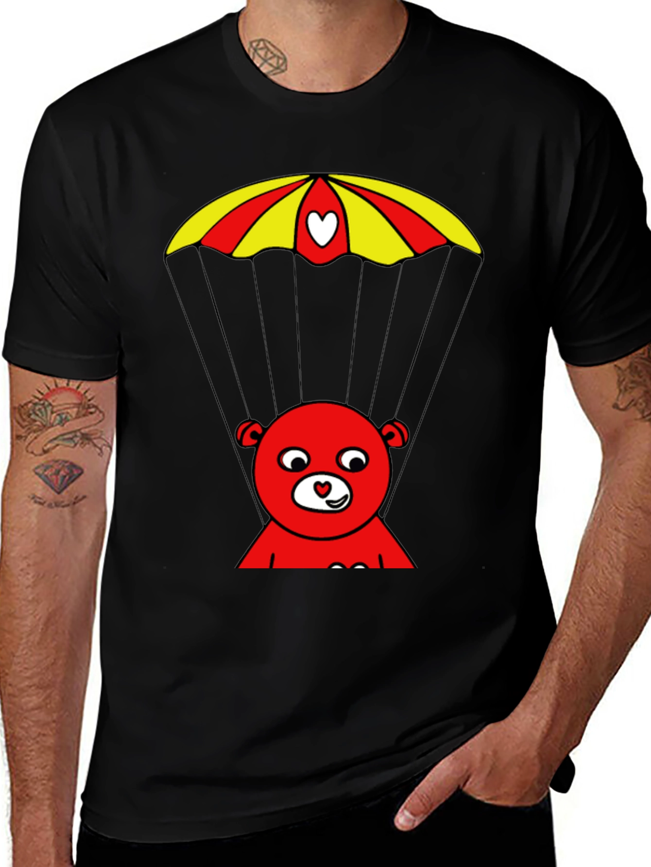 Variant 14 of Red Bear Parachute Graphic Tee