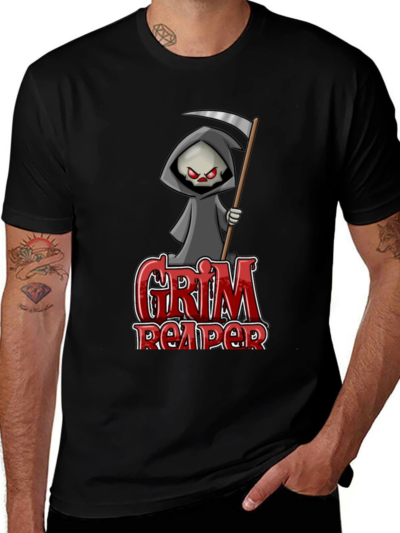 Grim Reaper Graphic T-Shirt - Black