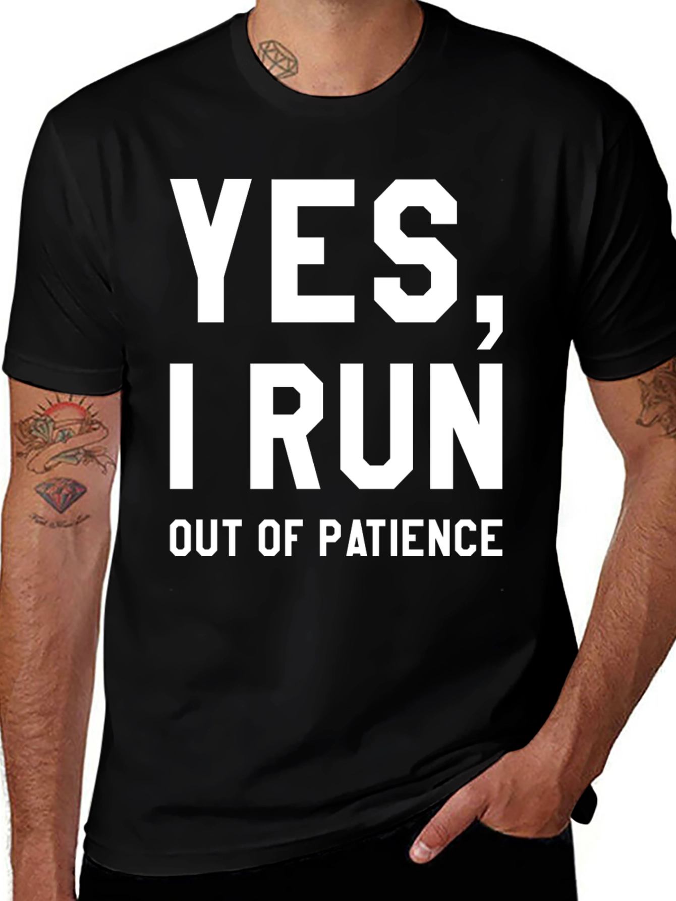 Variant 24 of Funny "Yes, I Run Out of Patience" Graphic T-Shirt